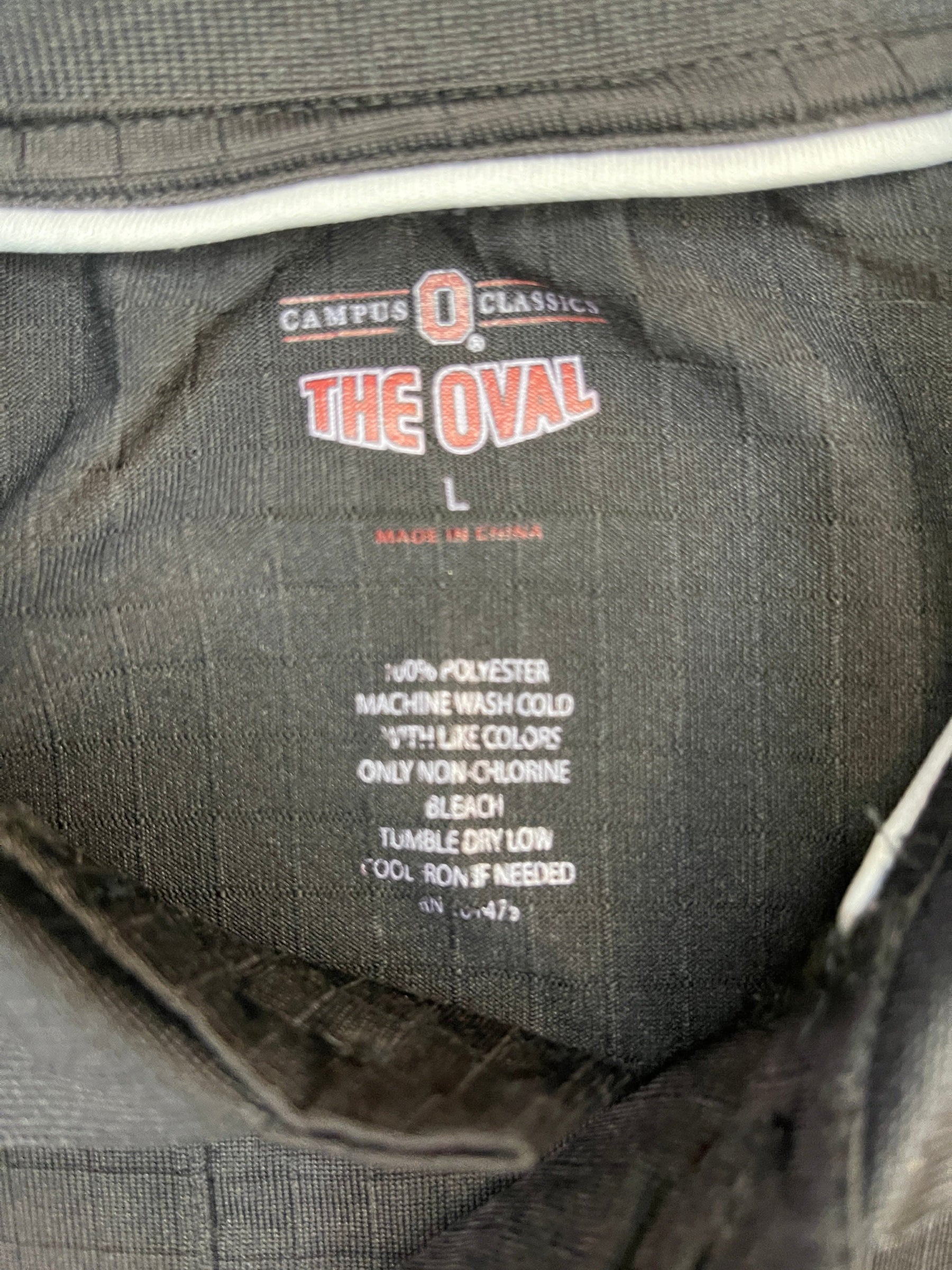 NCAA Ohio State Buckeyes Sheer Grid Pattern Golf Polo Shirt Men's Large