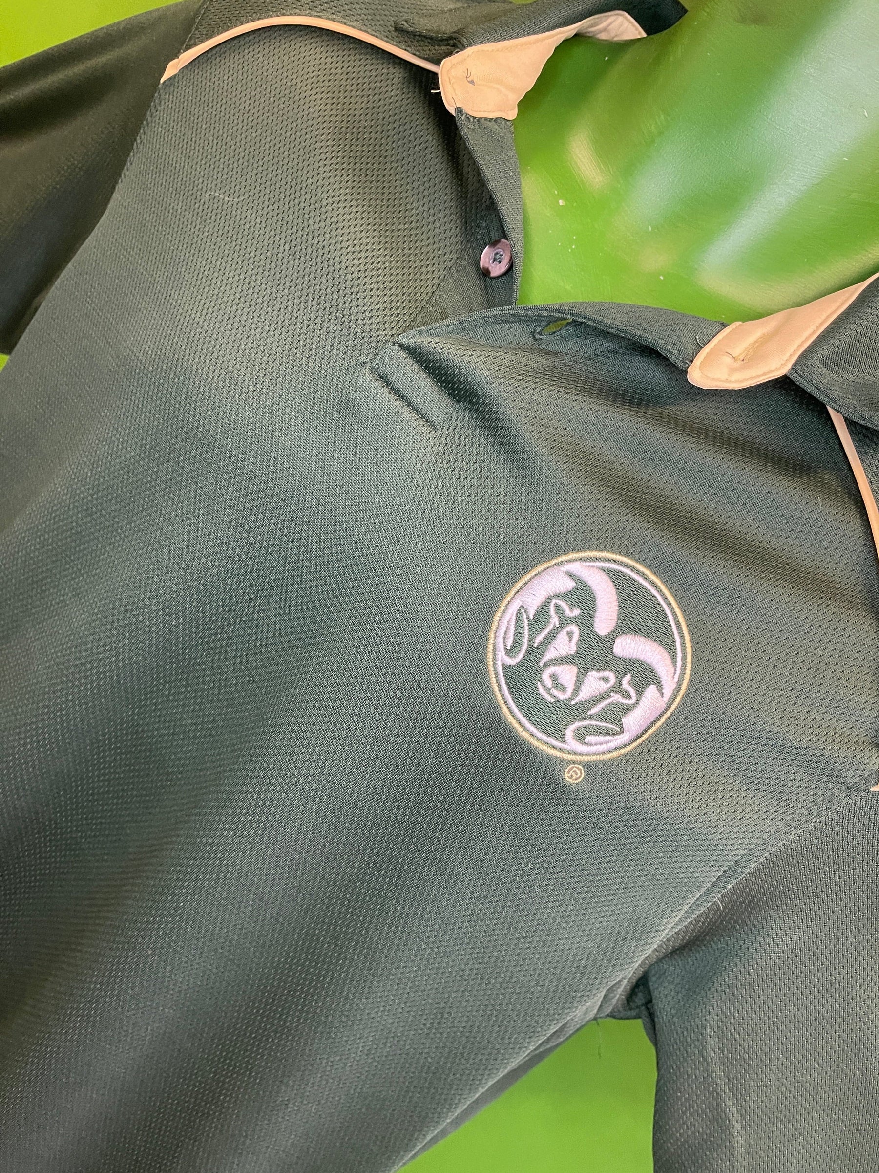 NCAA Colorado State Rams Green Golf Polo Shirt Men's Medium