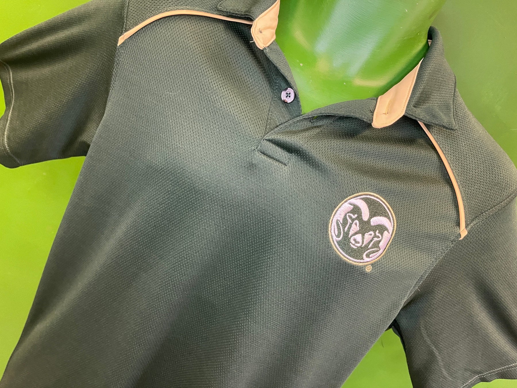 NCAA Colorado State Rams Green Golf Polo Shirt Men's Medium