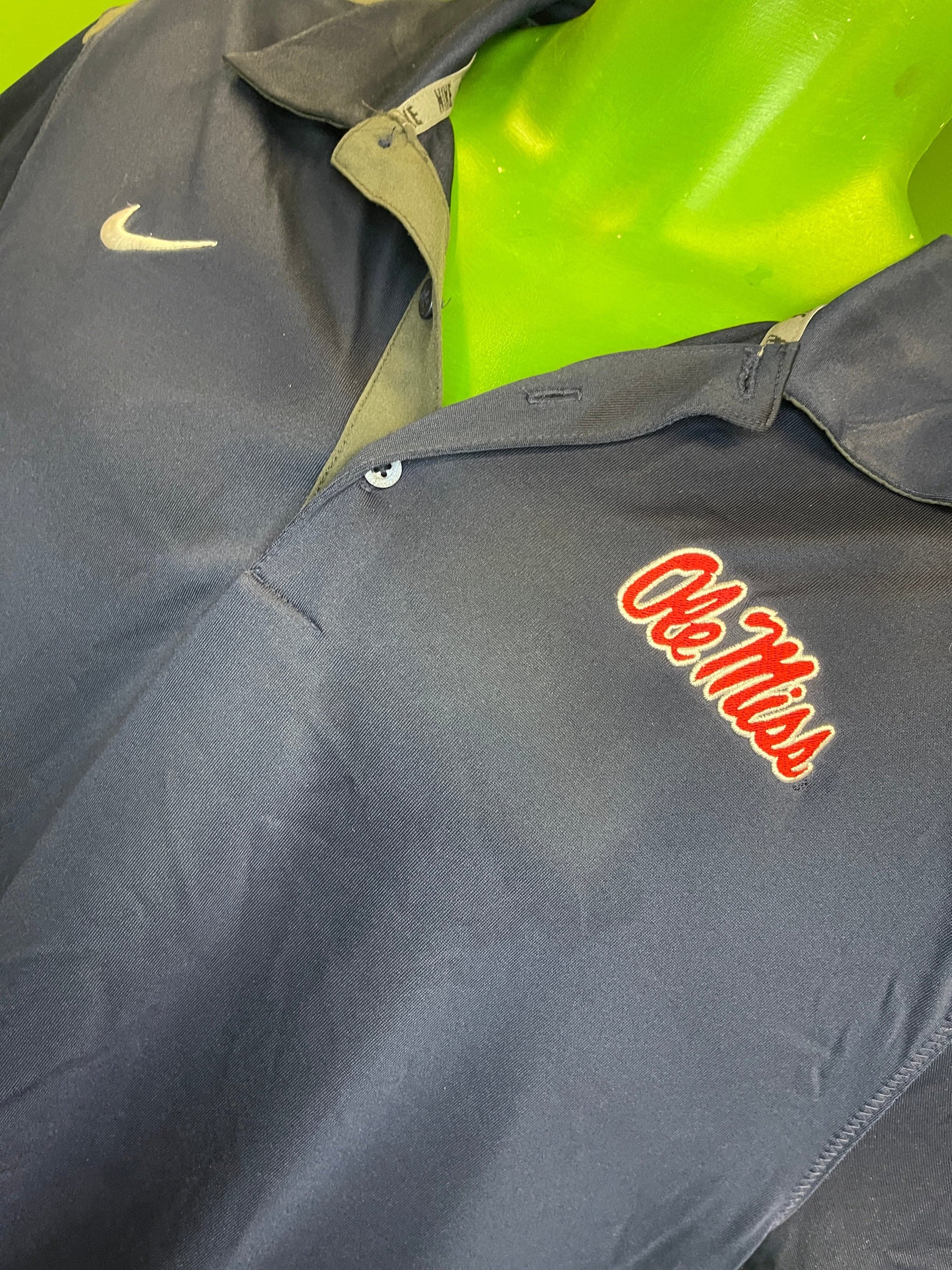 NCAA Ole Miss Mississippi Rebels Dri-Fit Sheer Golf Polo Shirt Men's Large