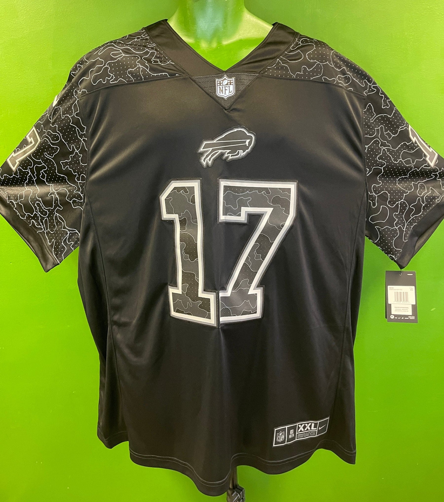 NFL Buffalo Bills Josh Allen #17 Reflective Black Ltd Jersey Men's 2X-Large NWT