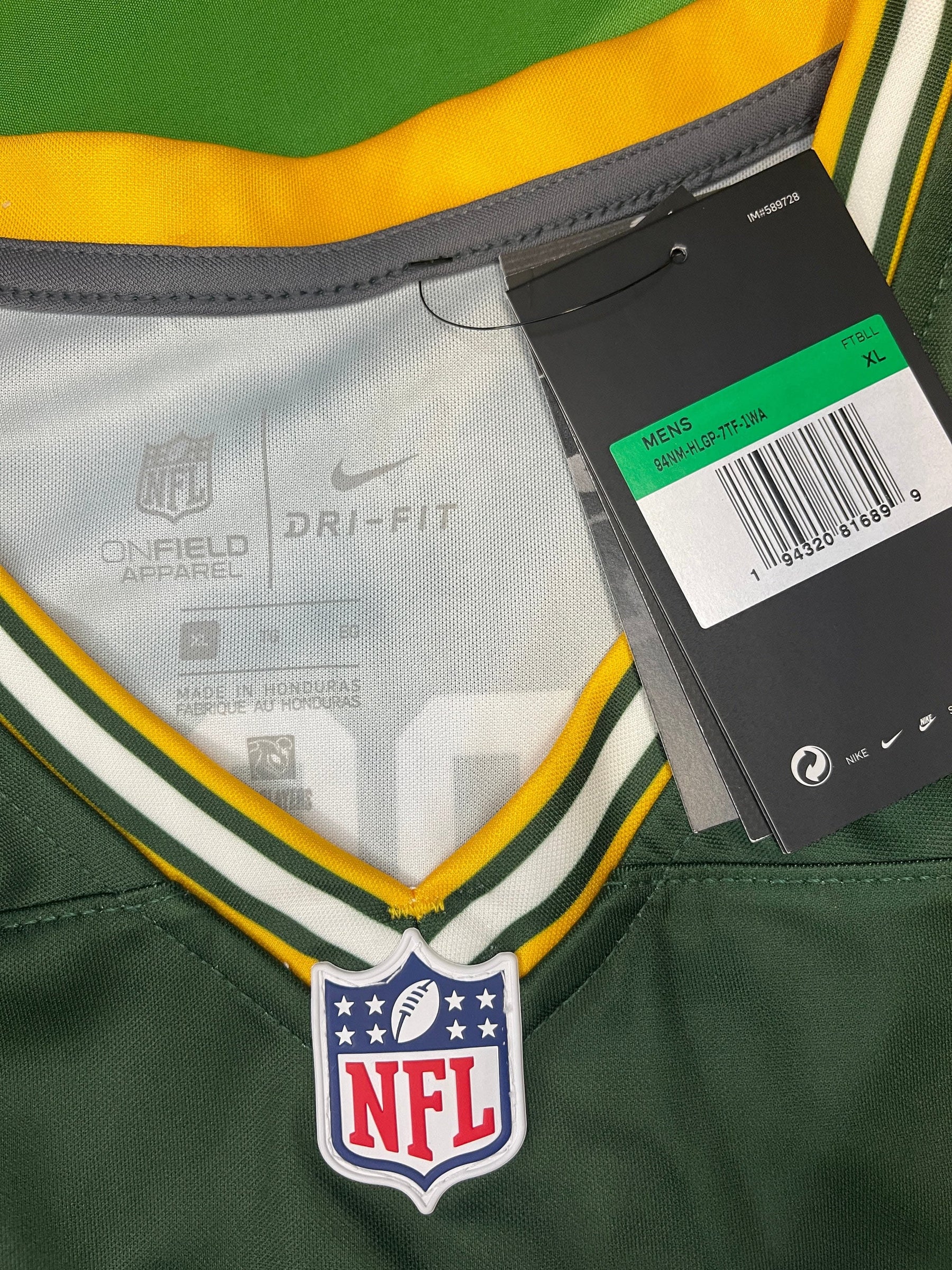 NFL Green Bay Packers Aaron Rodgers Legend Jersey Men's X-Large NWT