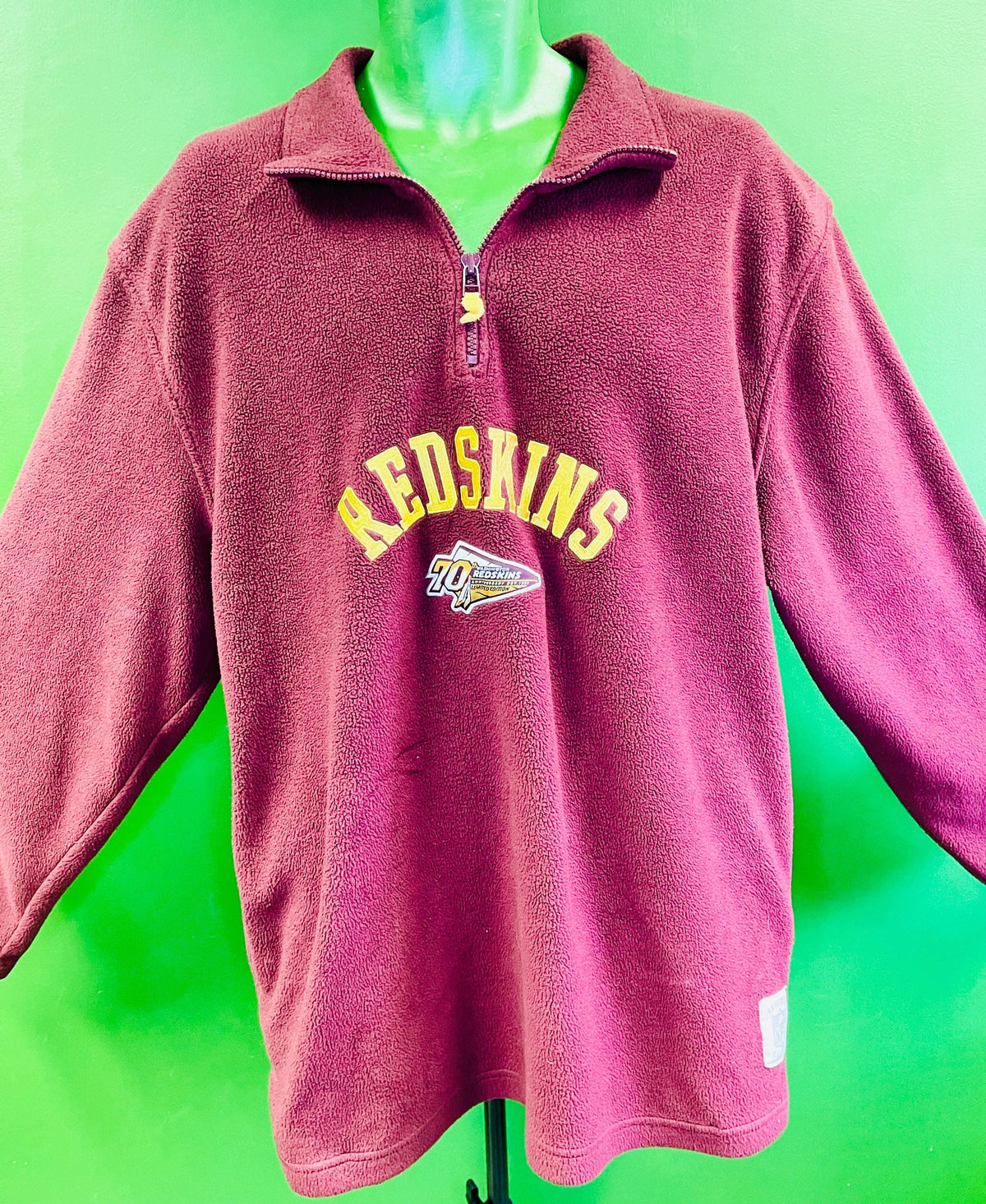 NFL Washington Commanders (Redskins) Soft 1/4 Zip Pullover Fleece Men's Large