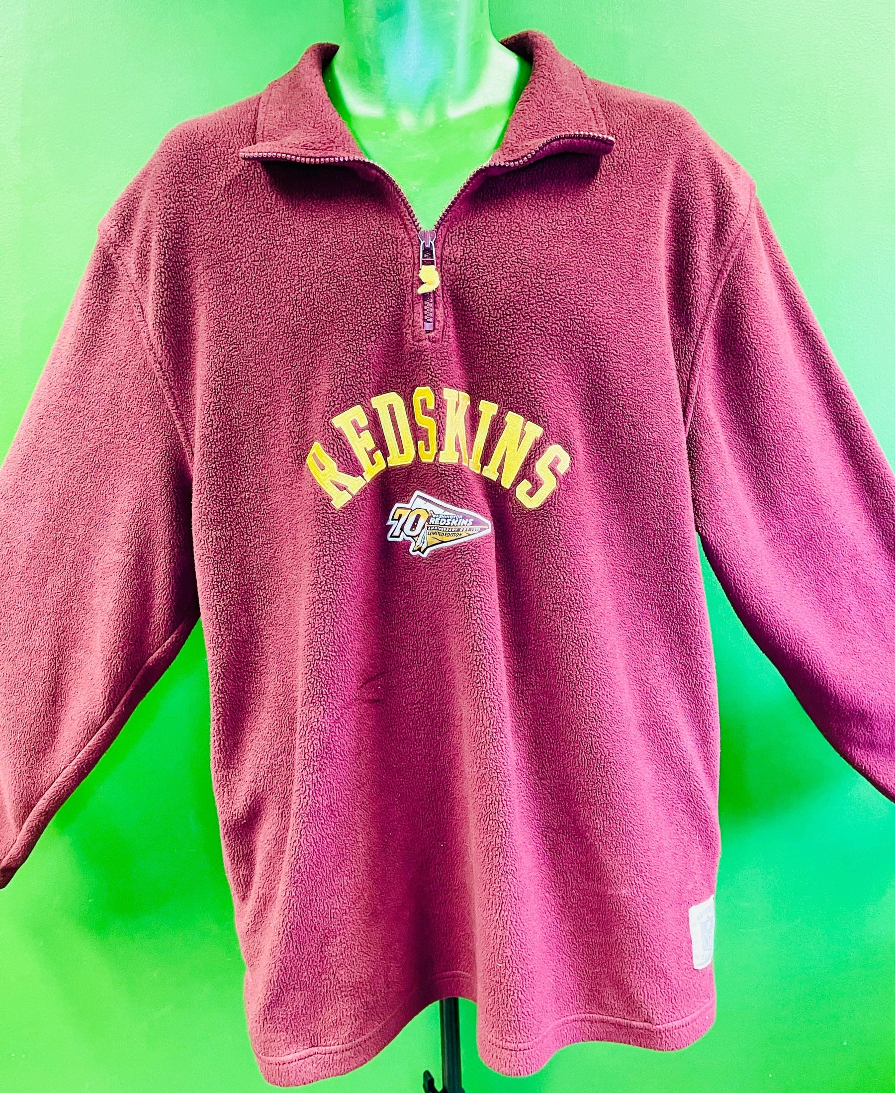 NFL Washington Commanders (Redskins) Soft 1/4 Zip Pullover Fleece Men's Large