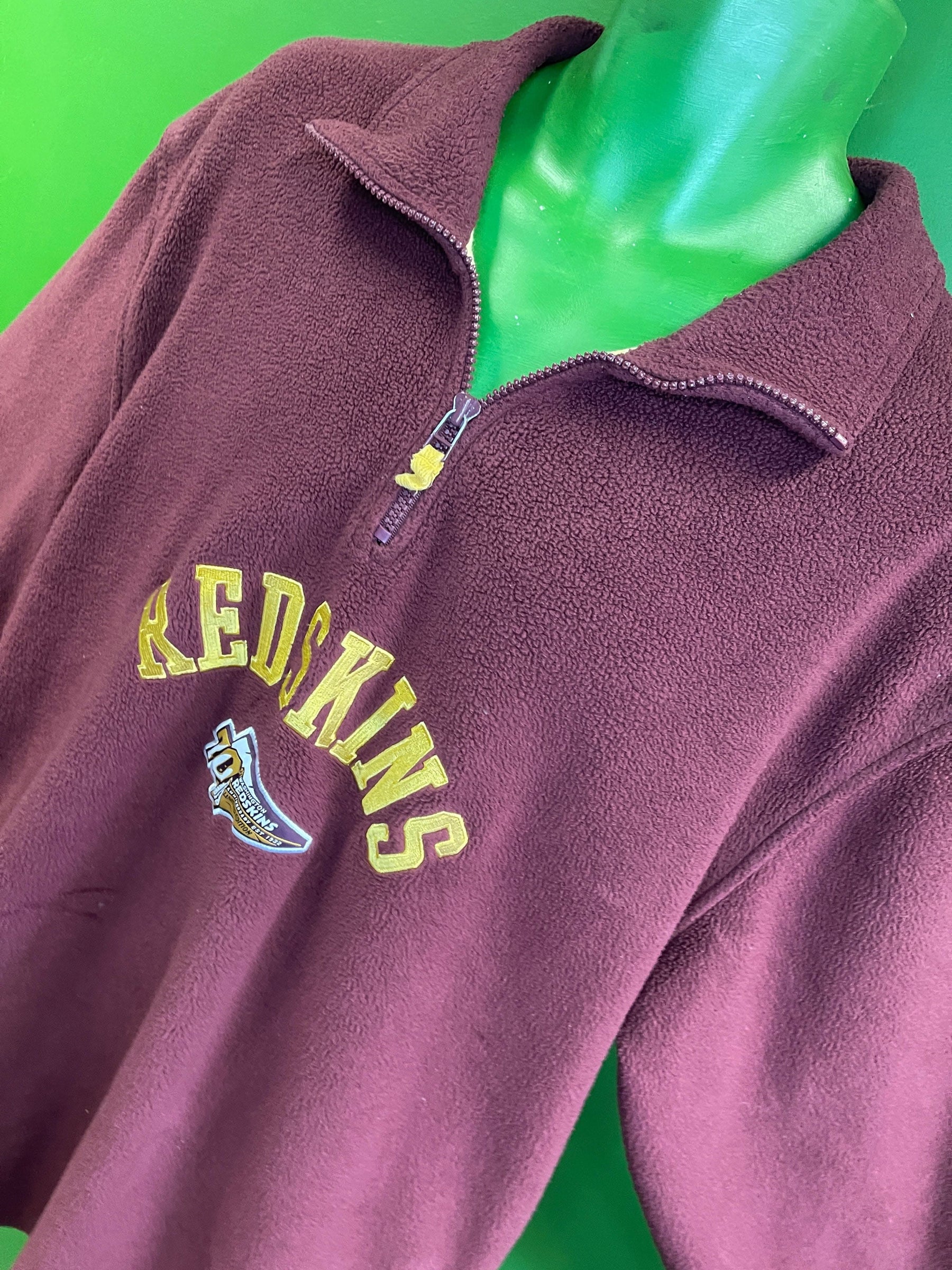 NFL Washington Commanders (Redskins) Soft 1/4 Zip Pullover Fleece Men's Large