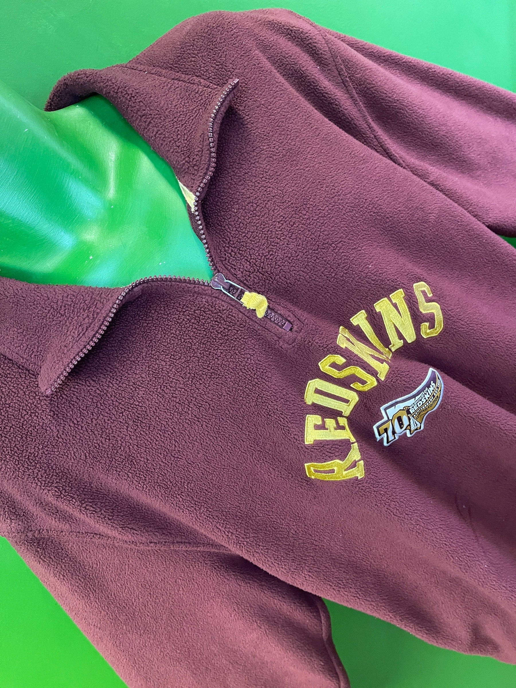 NFL Washington Commanders (Redskins) Soft 1/4 Zip Pullover Fleece Men's Large