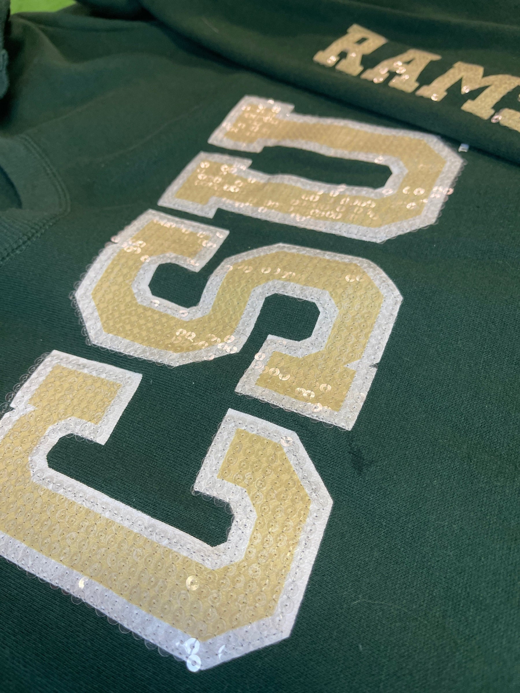 NCAA Colorado State Rams Sequin Pullover Hoodie Women's X-Small
