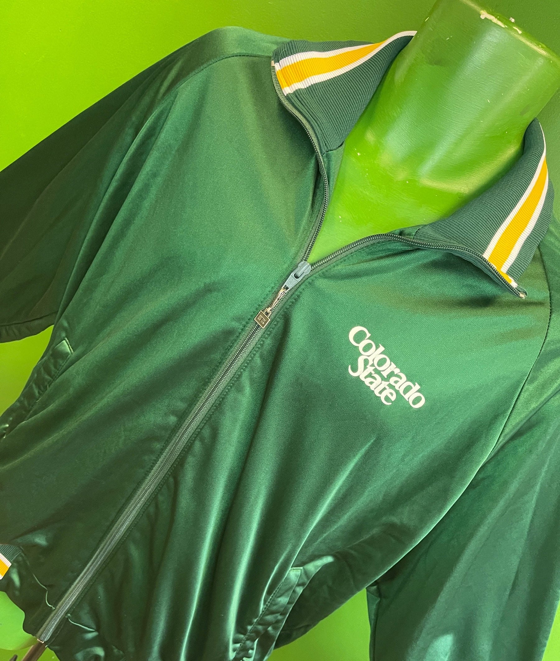 NCAA Colorado State Rams Russell Silky Green Full-Zip Bomber Jacket Men's X-Large