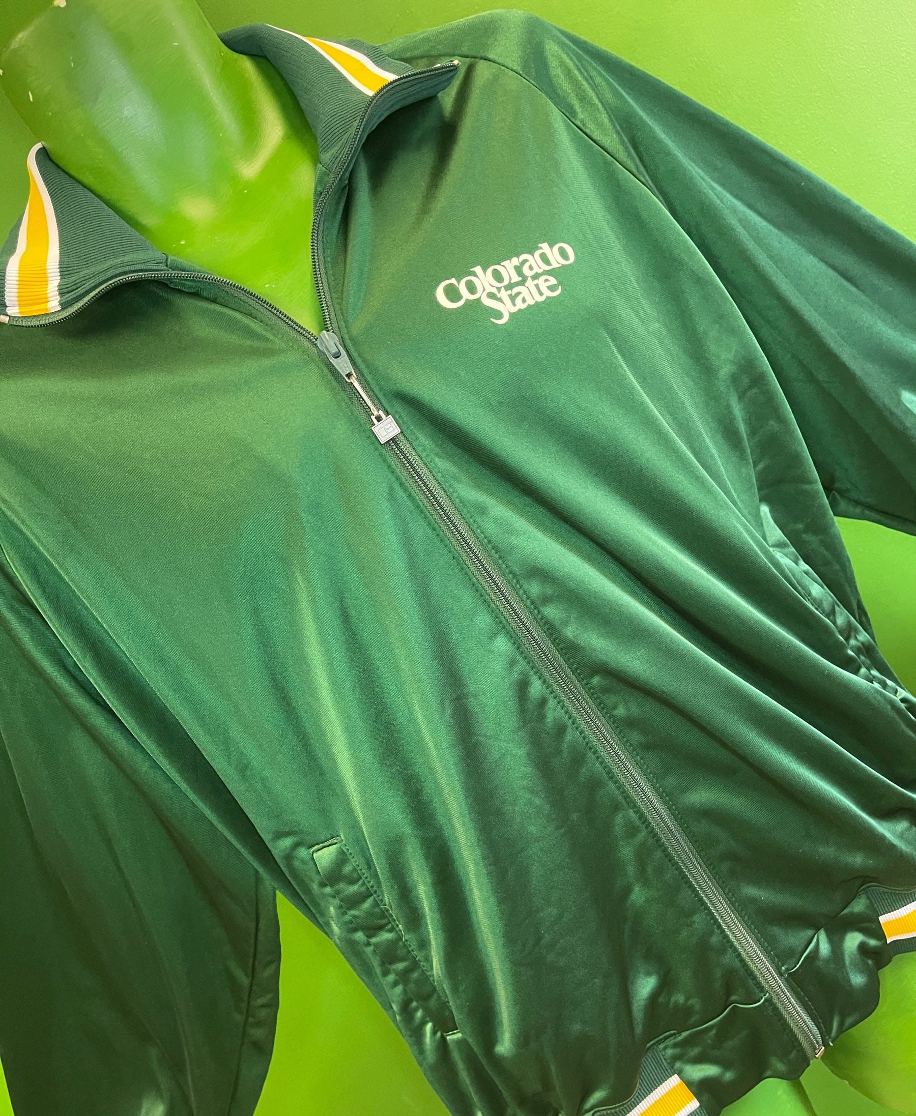 NCAA Colorado State Rams Russell Silky Green Full-Zip Bomber Jacket Men's X-Large