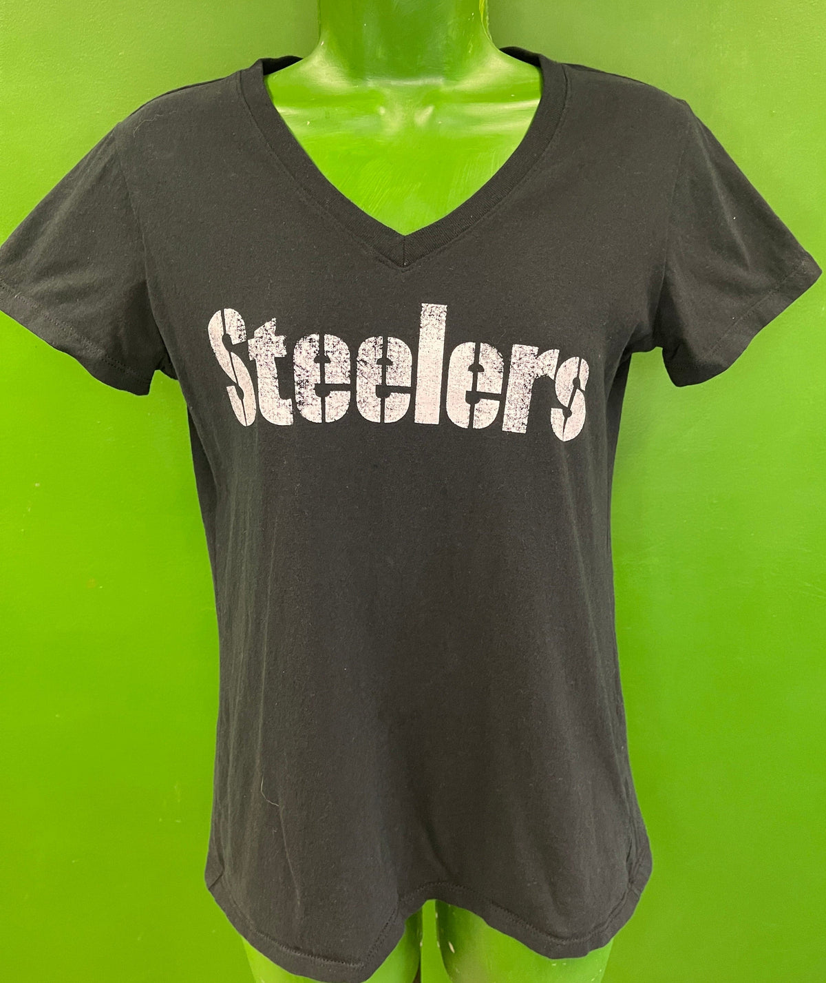 NFL Pittsburgh Steelers OTS 100% Cotton V-Neck T-Shirt Women's Small