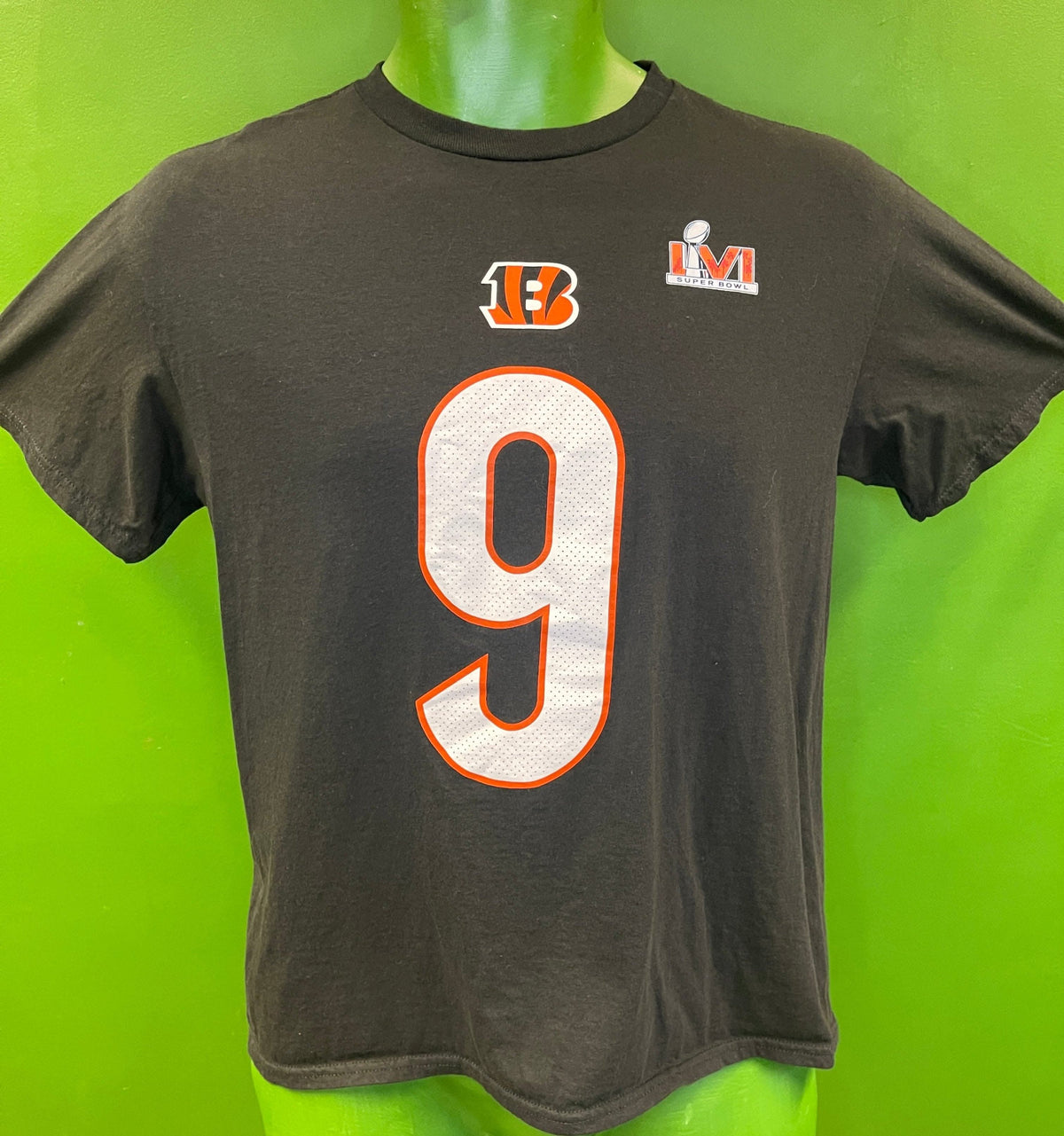 NFL Cincinnati Bengals Joe Burrow #9 Super Bowl LVI T-Shirt Youth Large 14-16