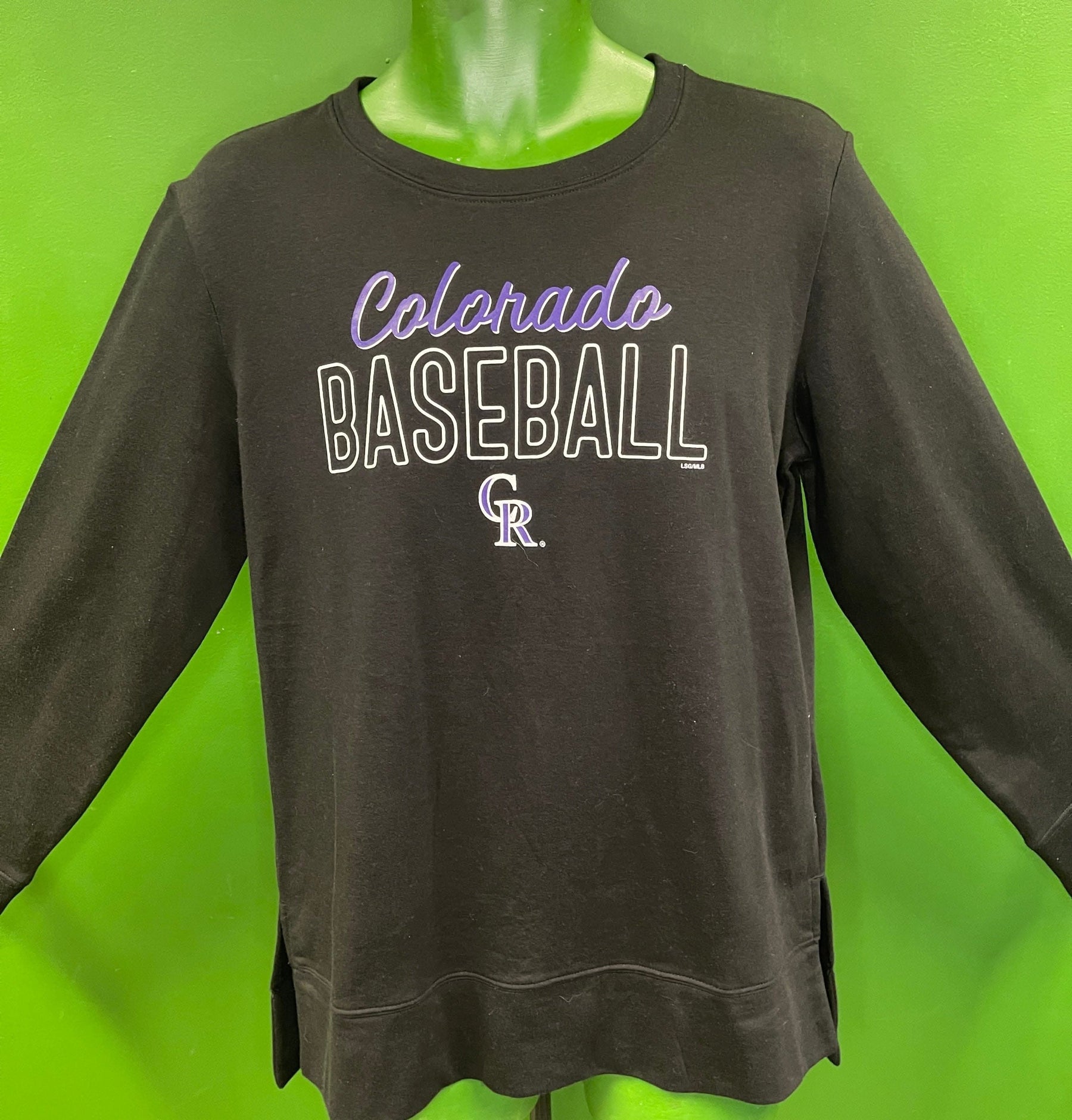 MLB Colorado Rockies Black Pullover Sweatshirt Women's Large NWT