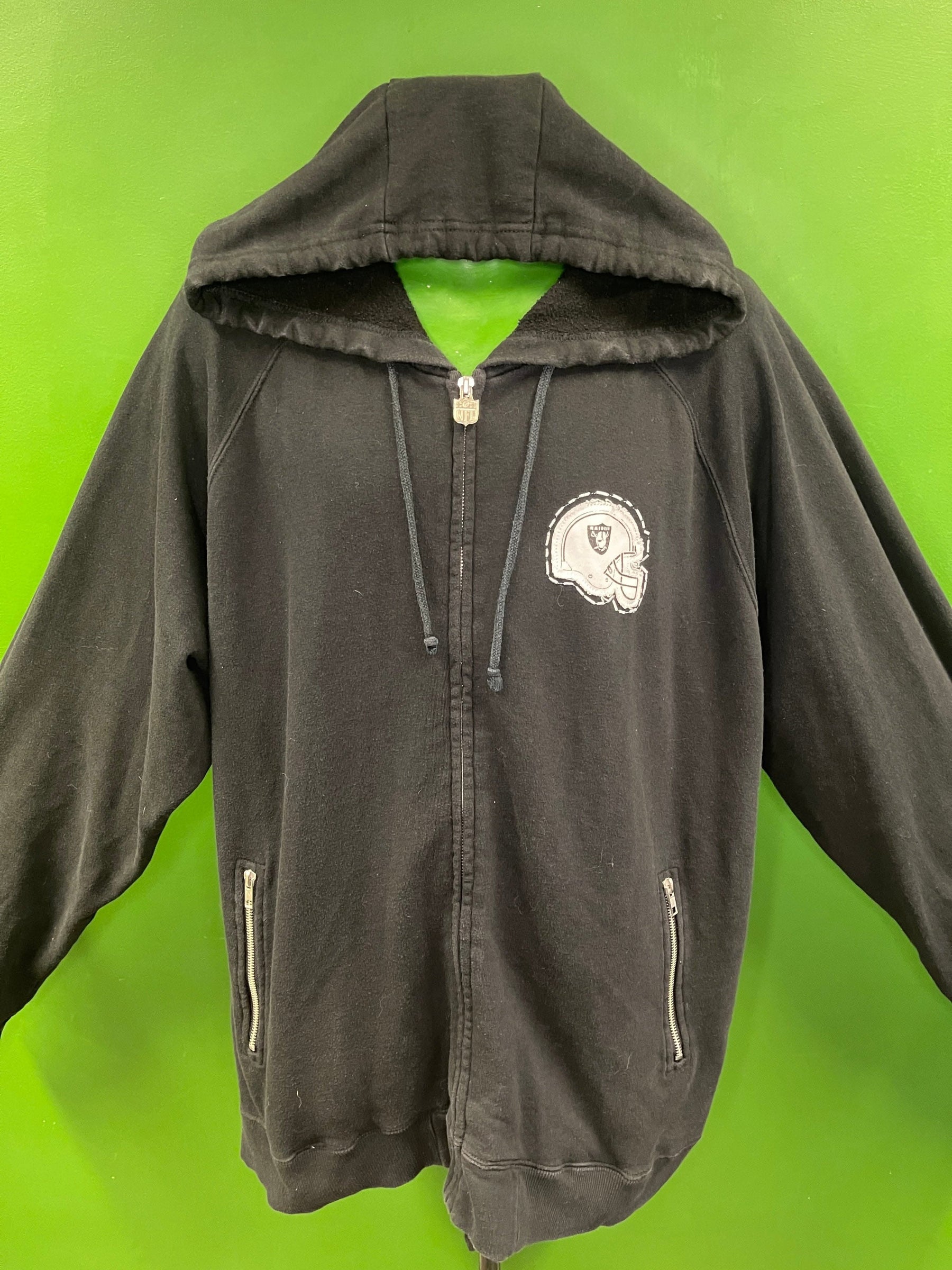 NFL Las Vegas Raiders Pro Line Distressed Full-Zip Hoodie Men's X-Large