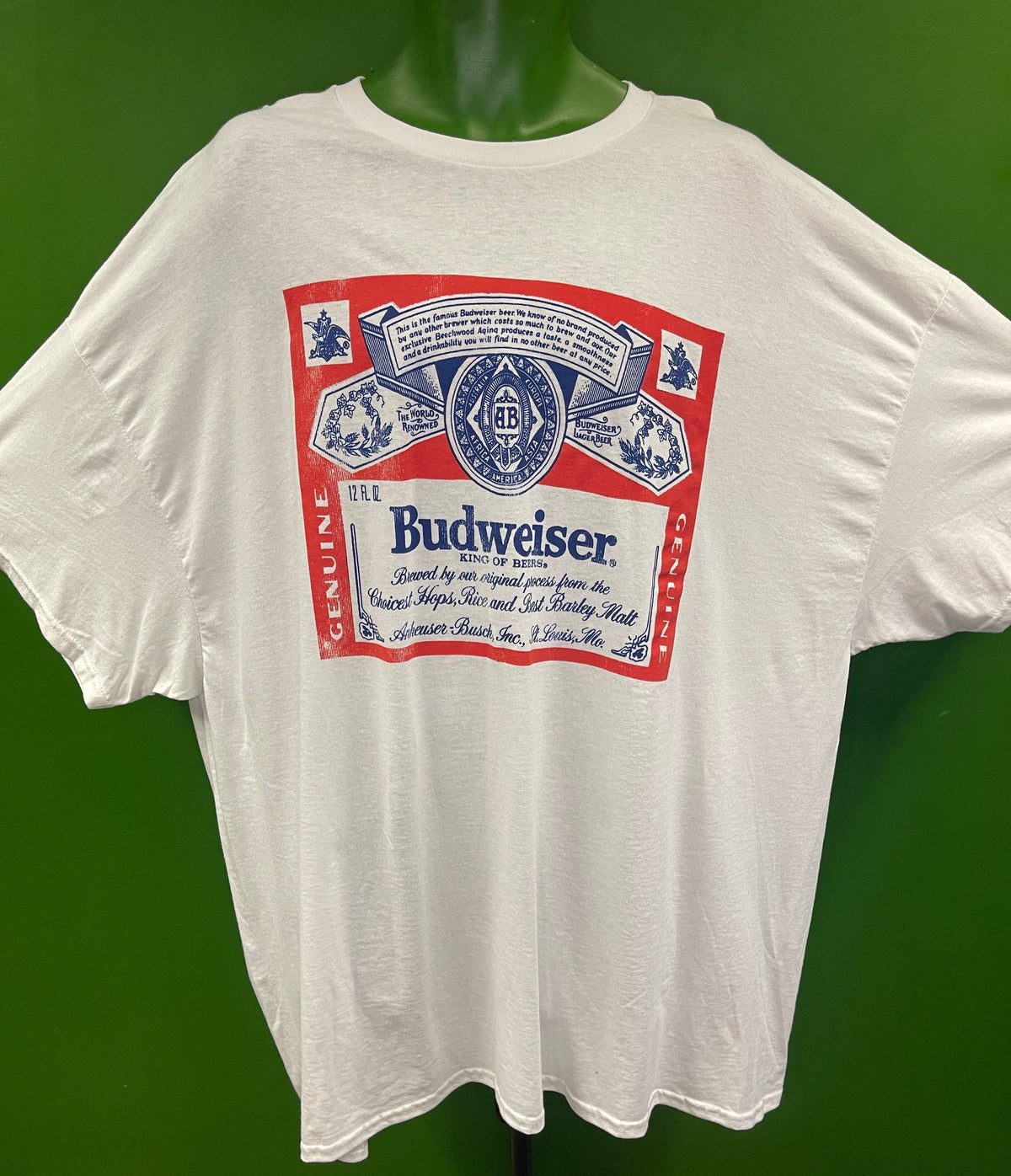 Budweiser White 100% Cotton T-Shirt Men's 4X-Large NWOT