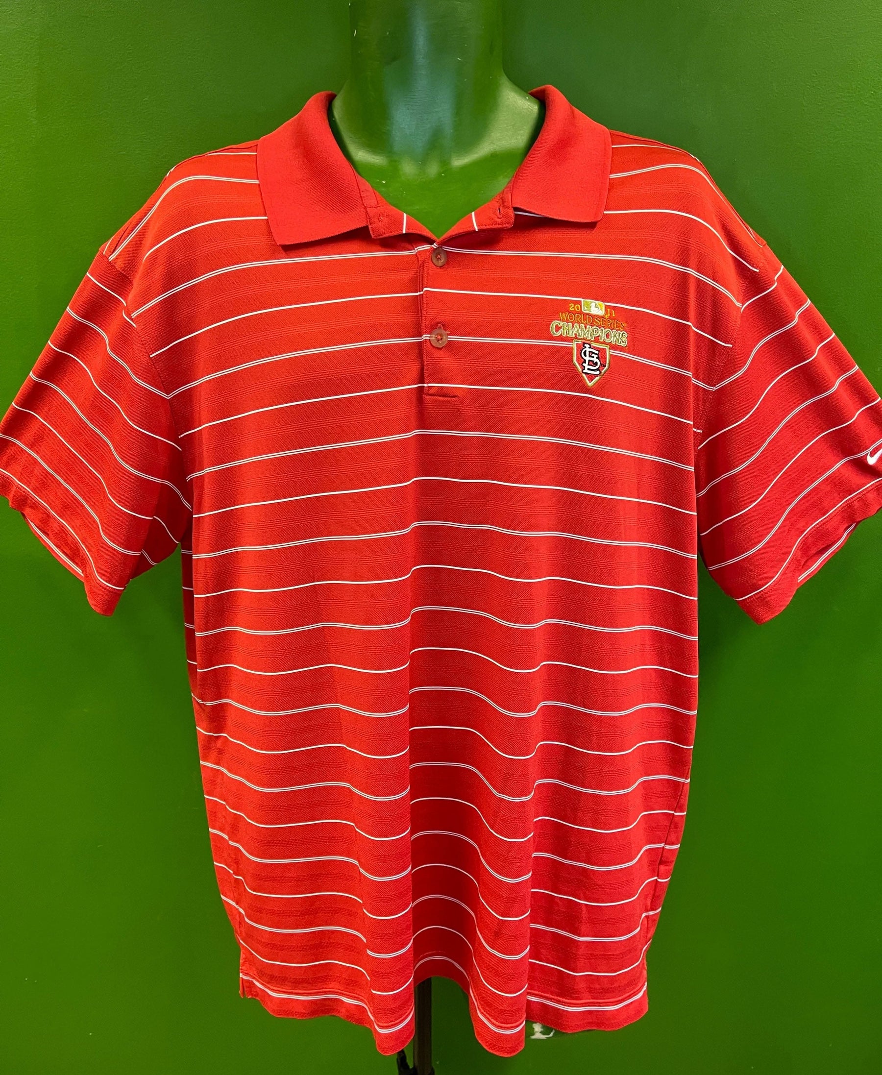MLB St. Louis Cardinals 2011 World Series Champs Golf Polo Shirt Men's X-Large