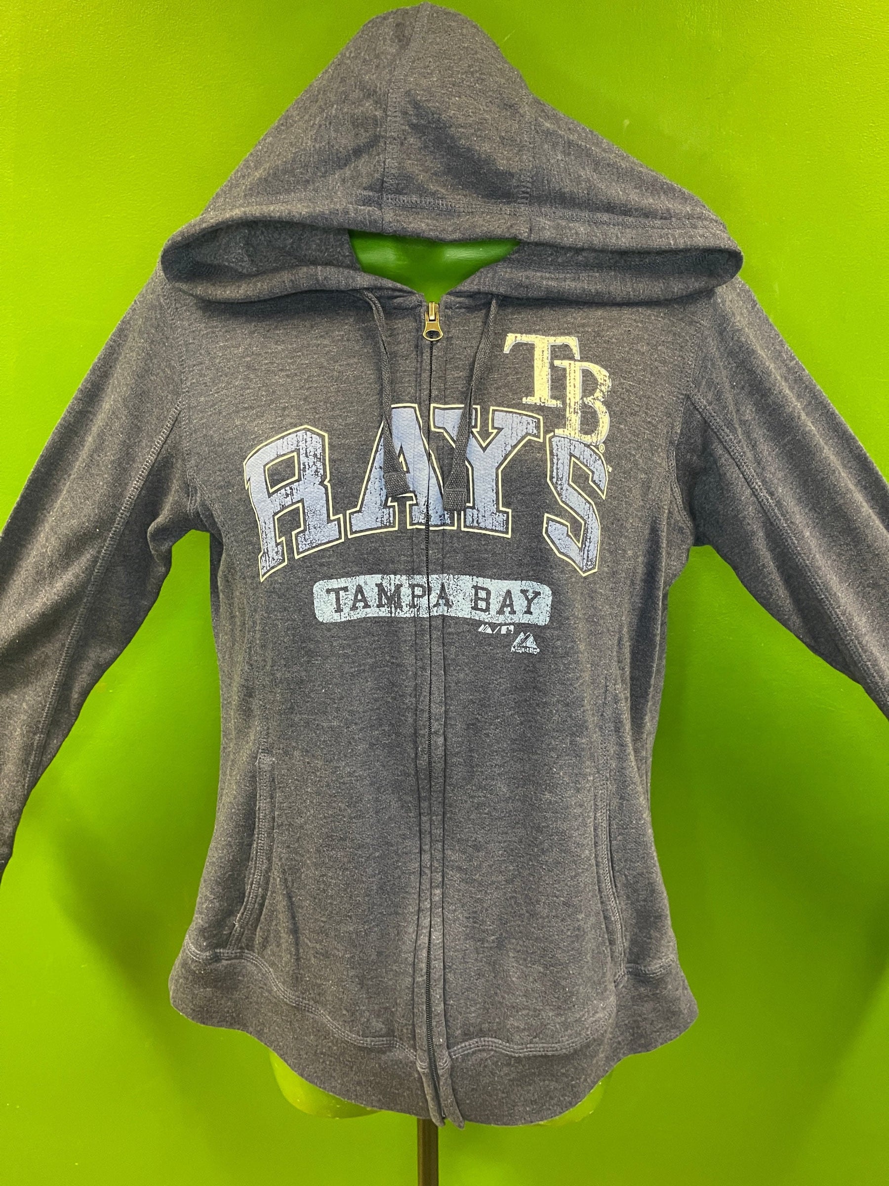 MLB Tampa Bay Rays Majestic Lightweight Soft Full-Zip Hoodie Women's Large