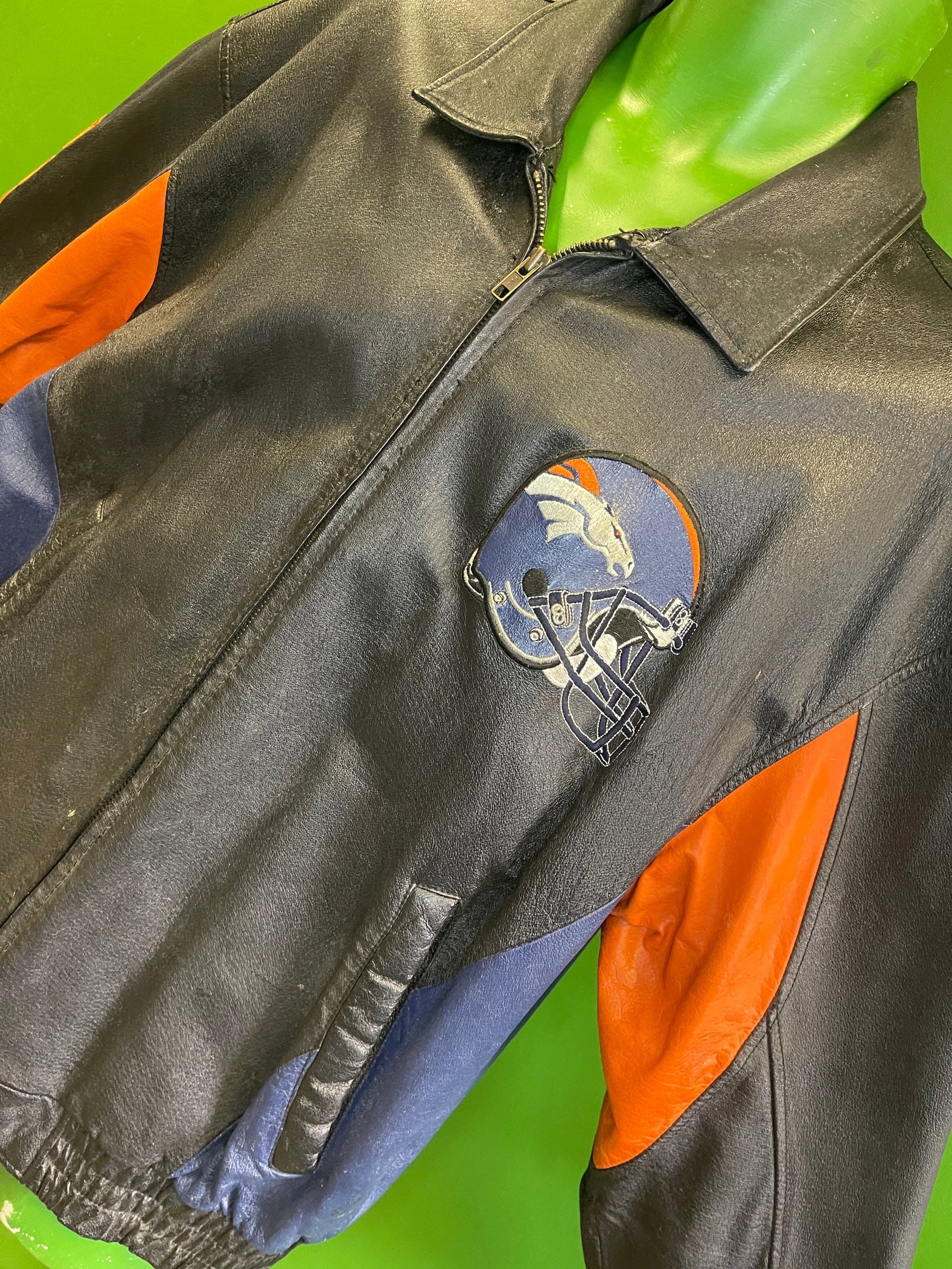 NFL Denver Broncos GIII Vintage 100% Leather Jacket Men's X-Large