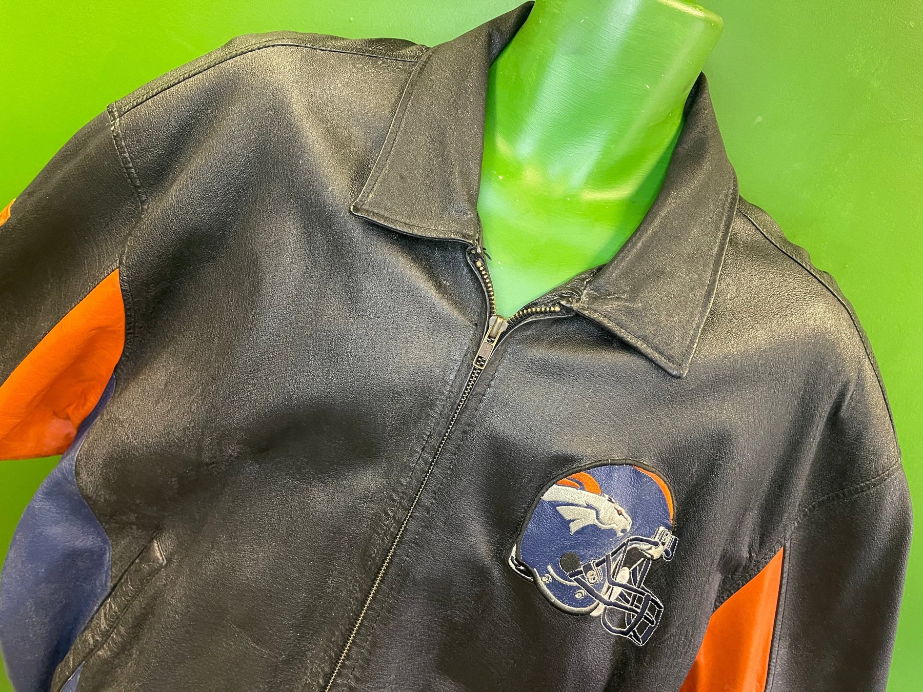 NFL Denver Broncos GIII Vintage 100% Leather Jacket Men's X-Large