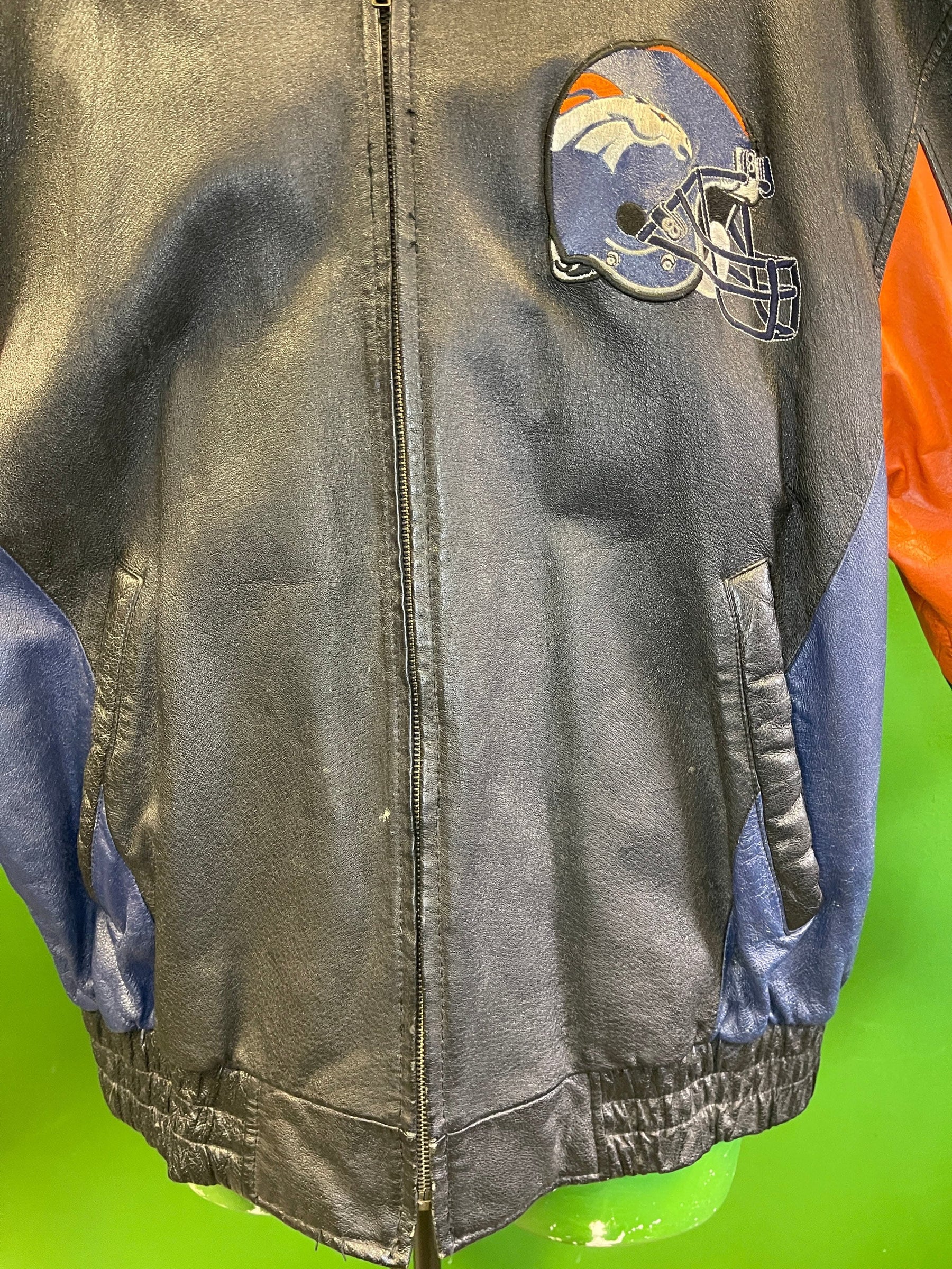 NFL Denver Broncos GIII Vintage 100% Leather Jacket Men's X-Large