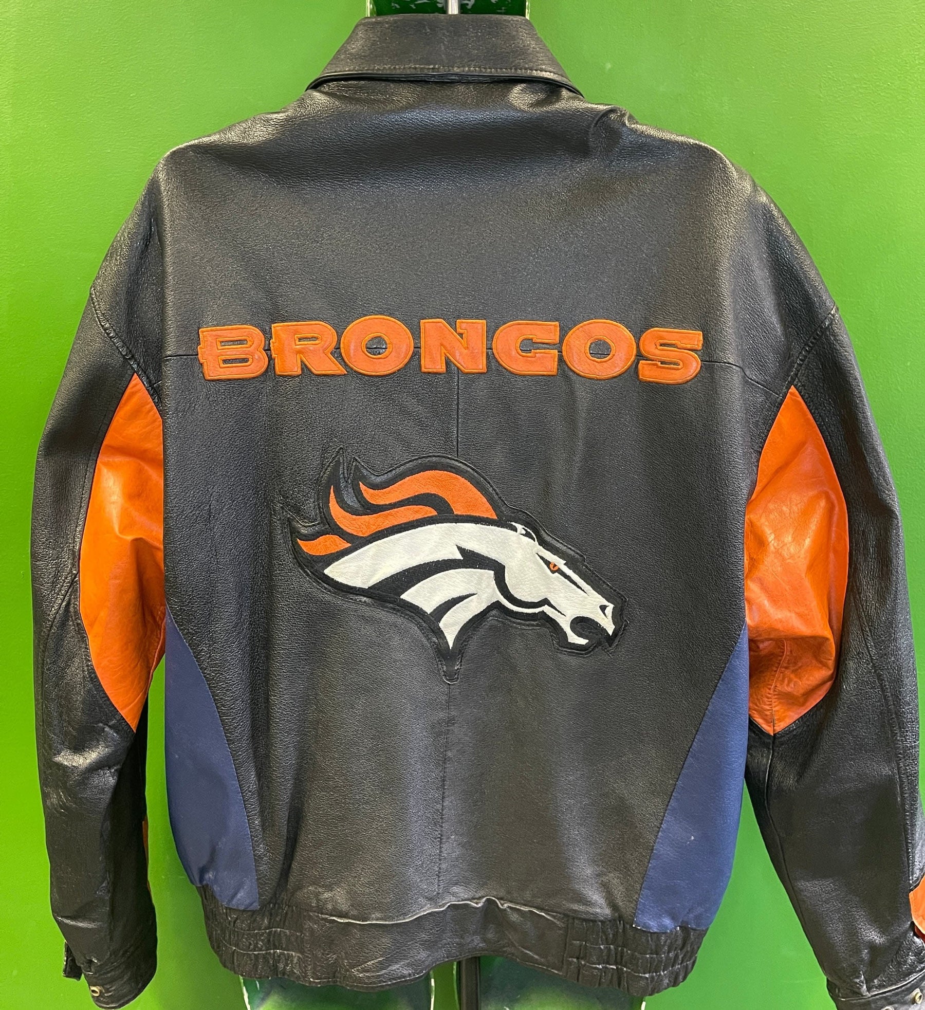 NFL Denver Broncos GIII Vintage 100% Leather Jacket Men's X-Large