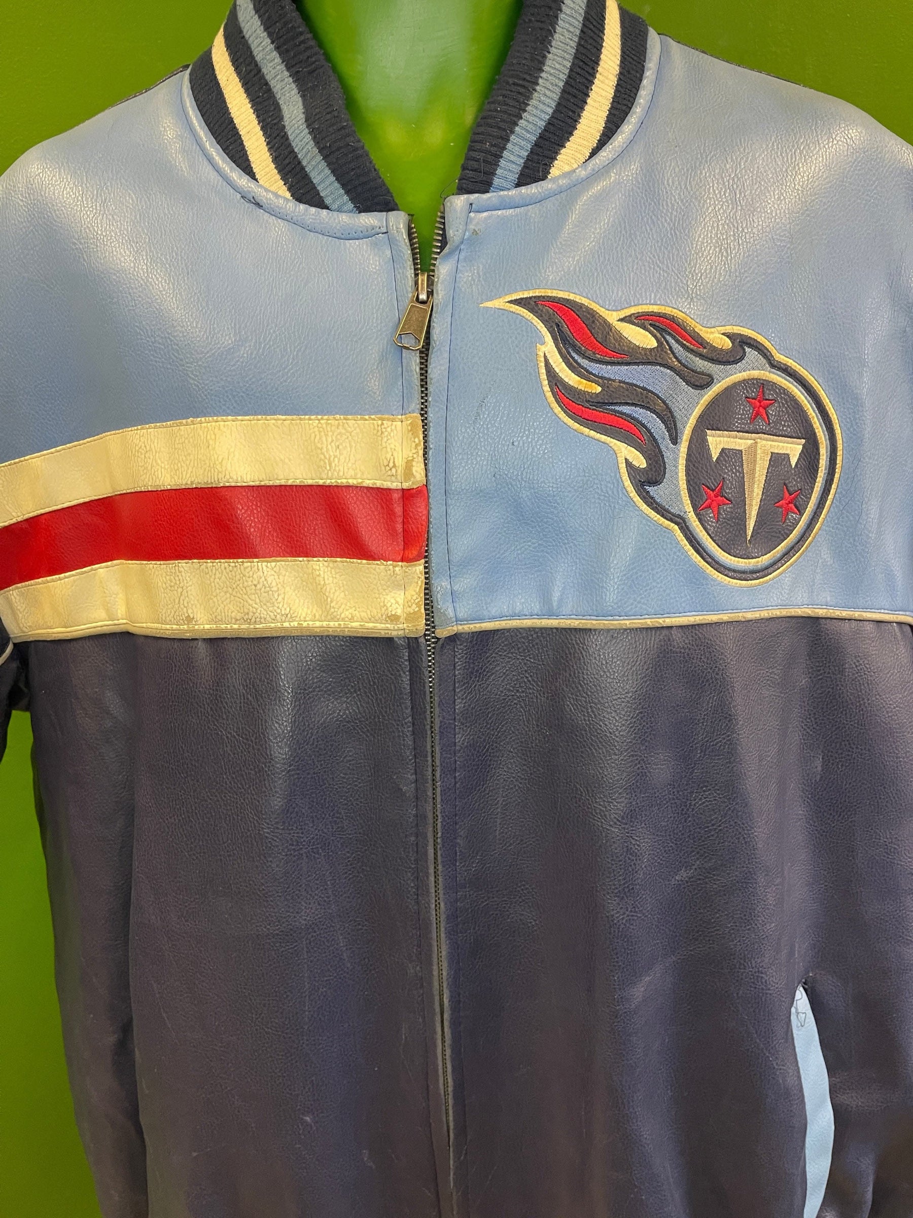 NFL Tennessee Titans GIII Vintage Faux-Leather Bomber Jacket Men's X-Large