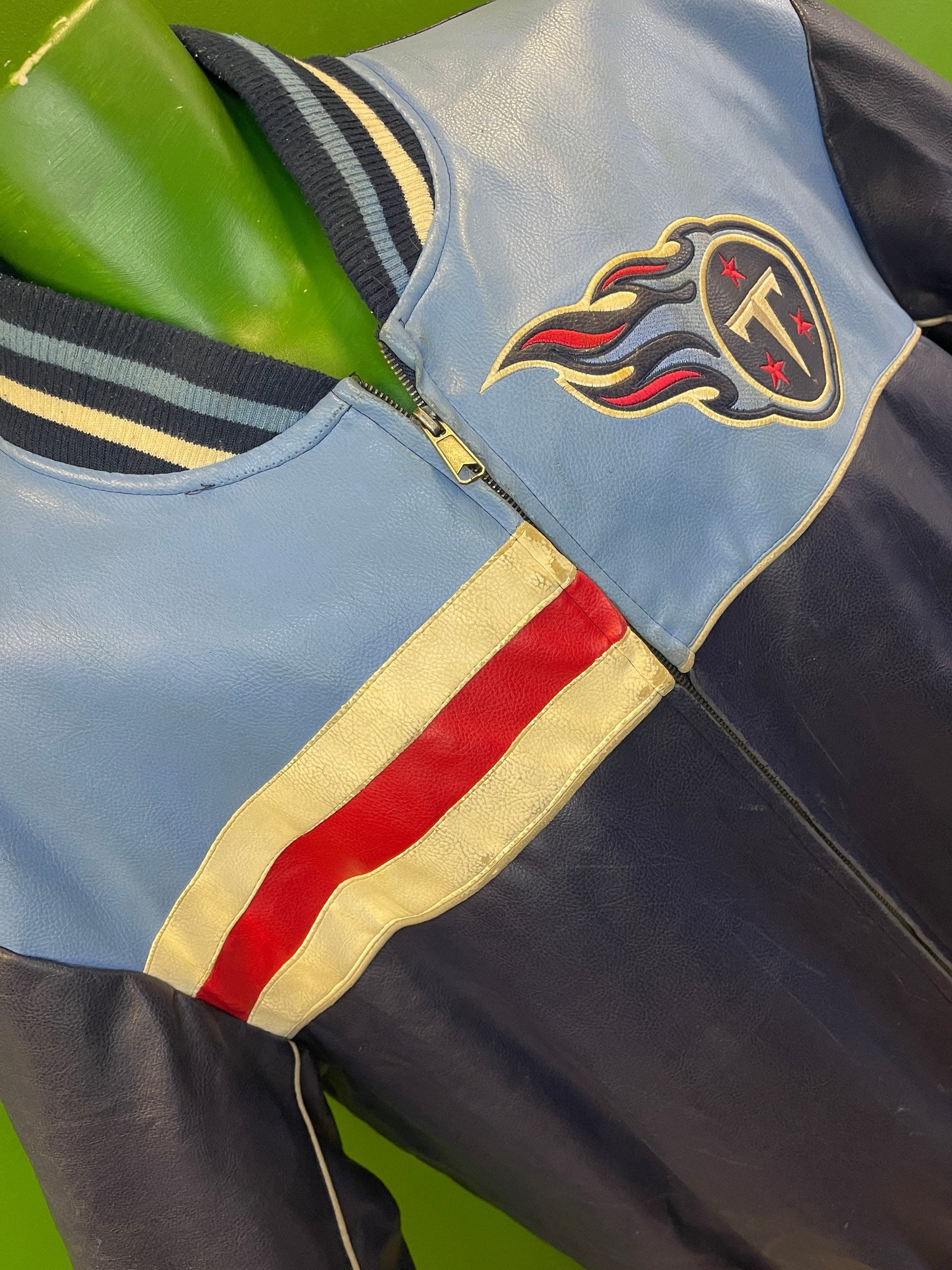 NFL Tennessee Titans GIII Vintage Faux-Leather Bomber Jacket Men's X-Large