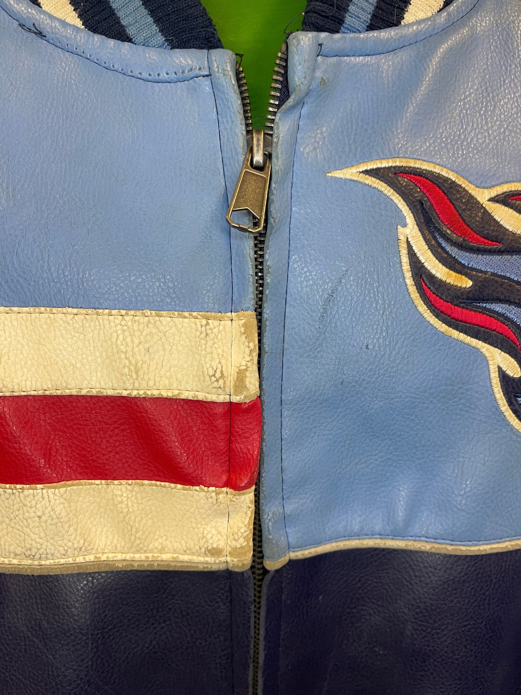 NFL Tennessee Titans GIII Vintage Faux-Leather Bomber Jacket Men's X-Large