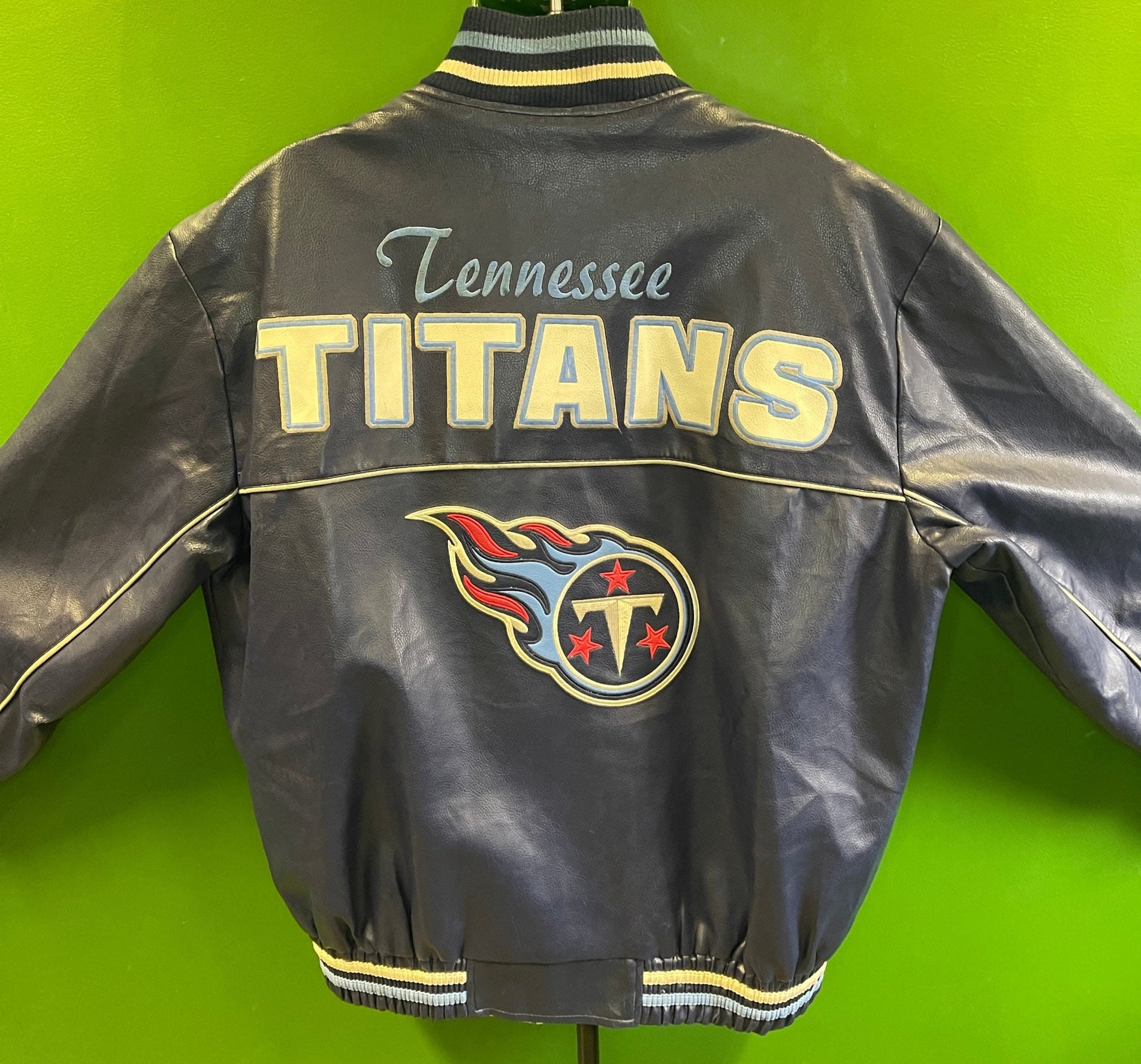 NFL Tennessee Titans GIII Vintage Faux-Leather Bomber Jacket Men's X-Large