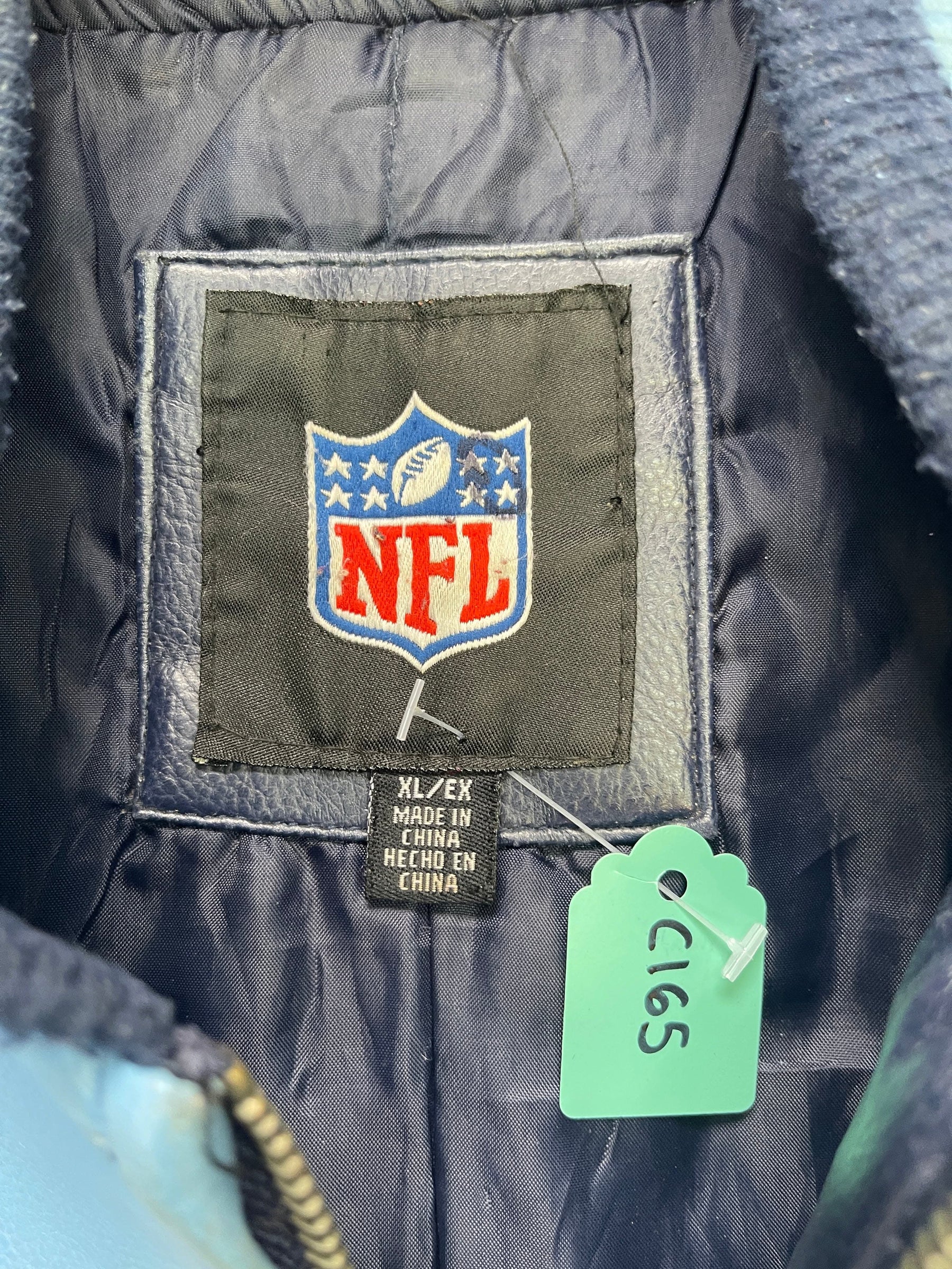 NFL Tennessee Titans GIII Vintage Faux-Leather Bomber Jacket Men's X-Large