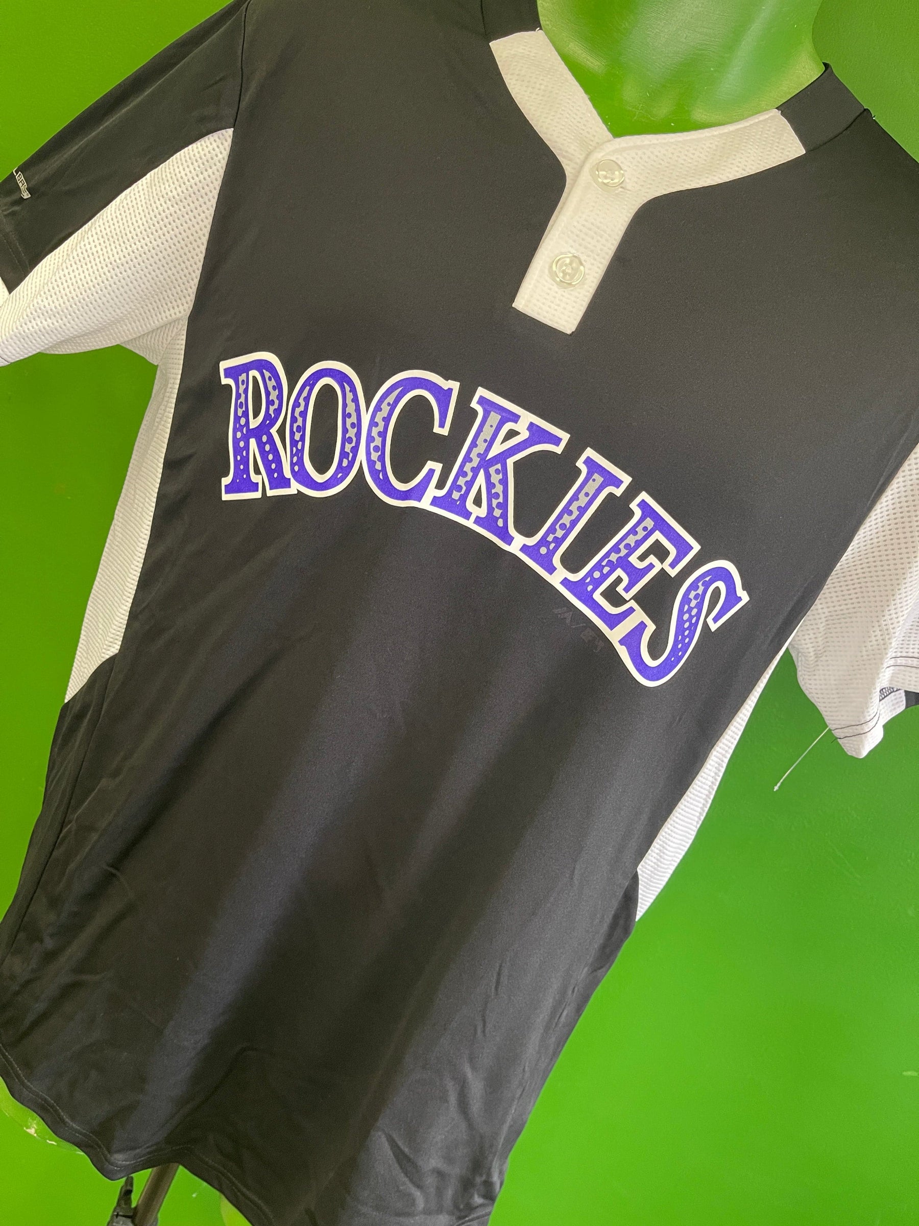 MLB Colorado Rockies Majestic Buttoned Baseball Top Men's Small NWOT