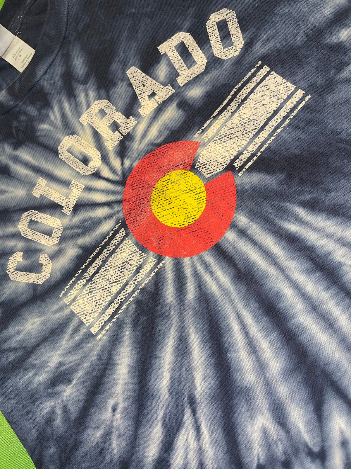 Colorado Flag Tie-Dye 100% Cotton T-Shirt Youth Small 8