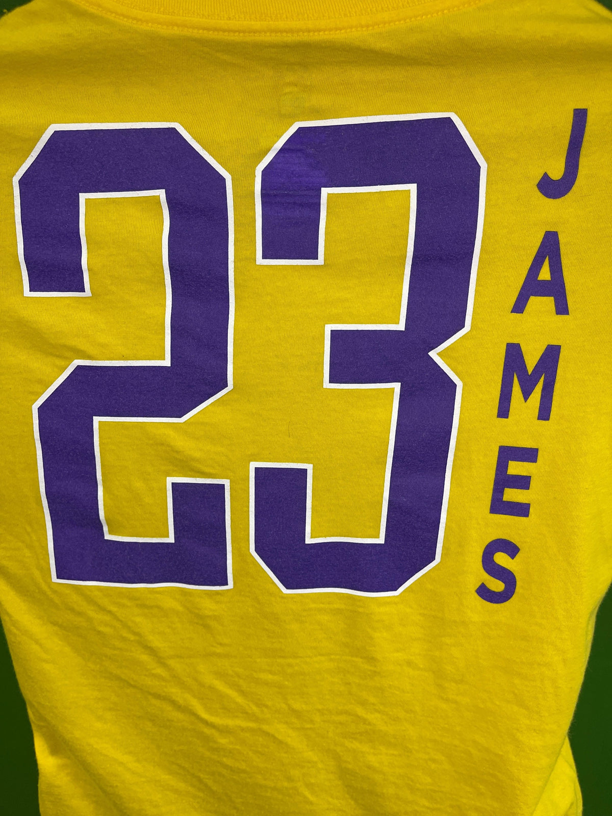 NBA Los Angeles Lakers LeBron James #23 Cotton Yellow T-Shirt Youth Medium