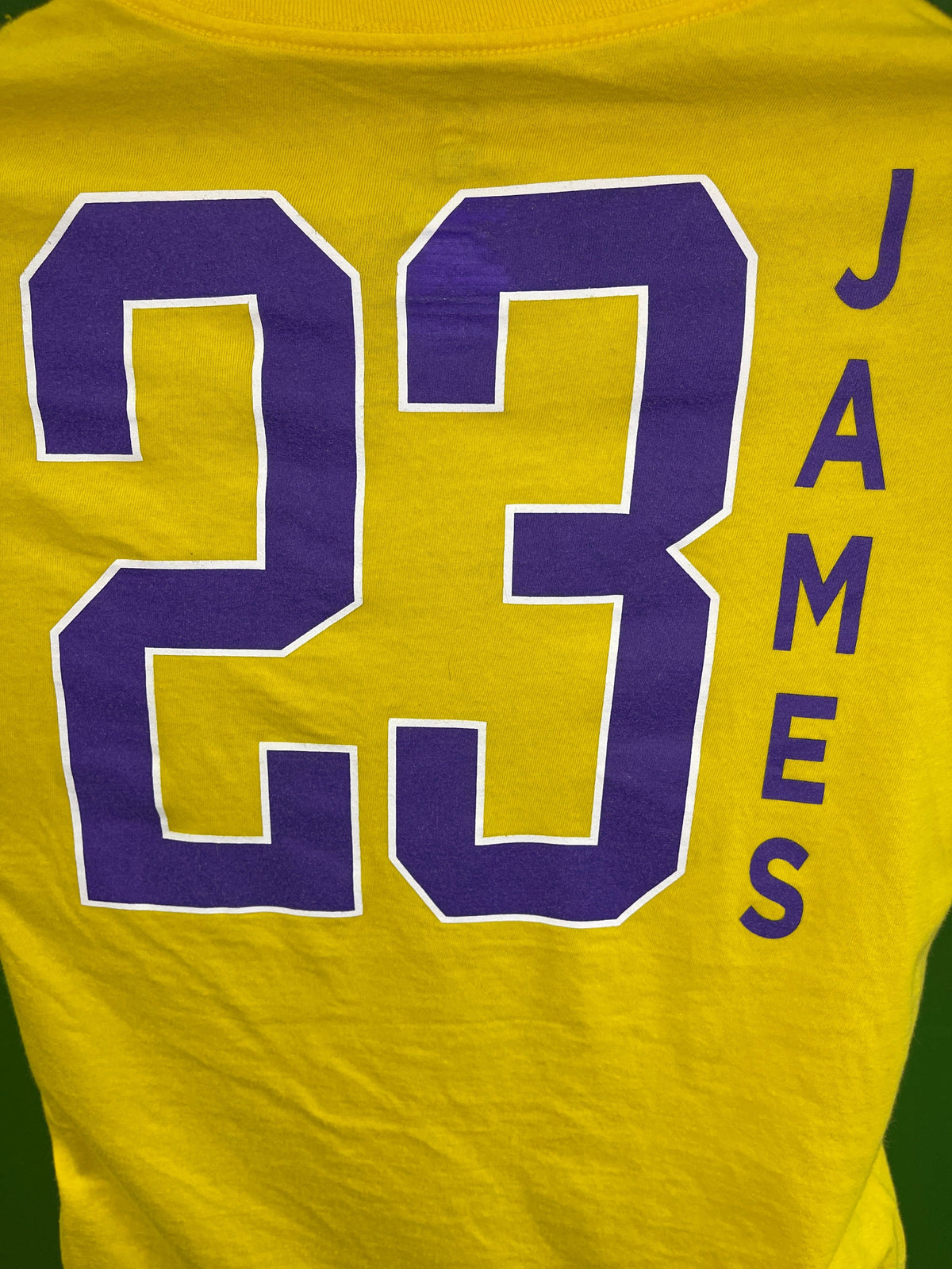 NBA Los Angeles Lakers LeBron James #23 Cotton Yellow T-Shirt Youth Medium
