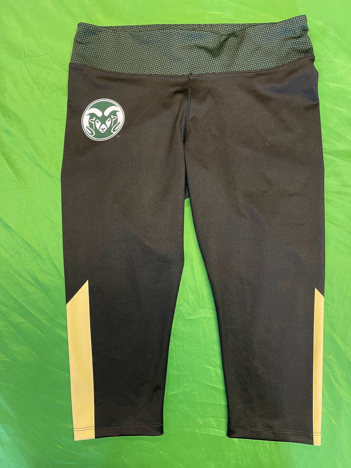 NCAA Colorado State CSU Rams 3/4 Stretch Workout/Exercise Leggings Women's Large