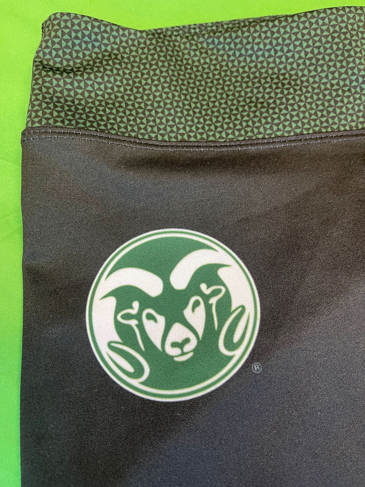 NCAA Colorado State CSU Rams 3/4 Stretch Workout/Exercise Leggings Women's Large