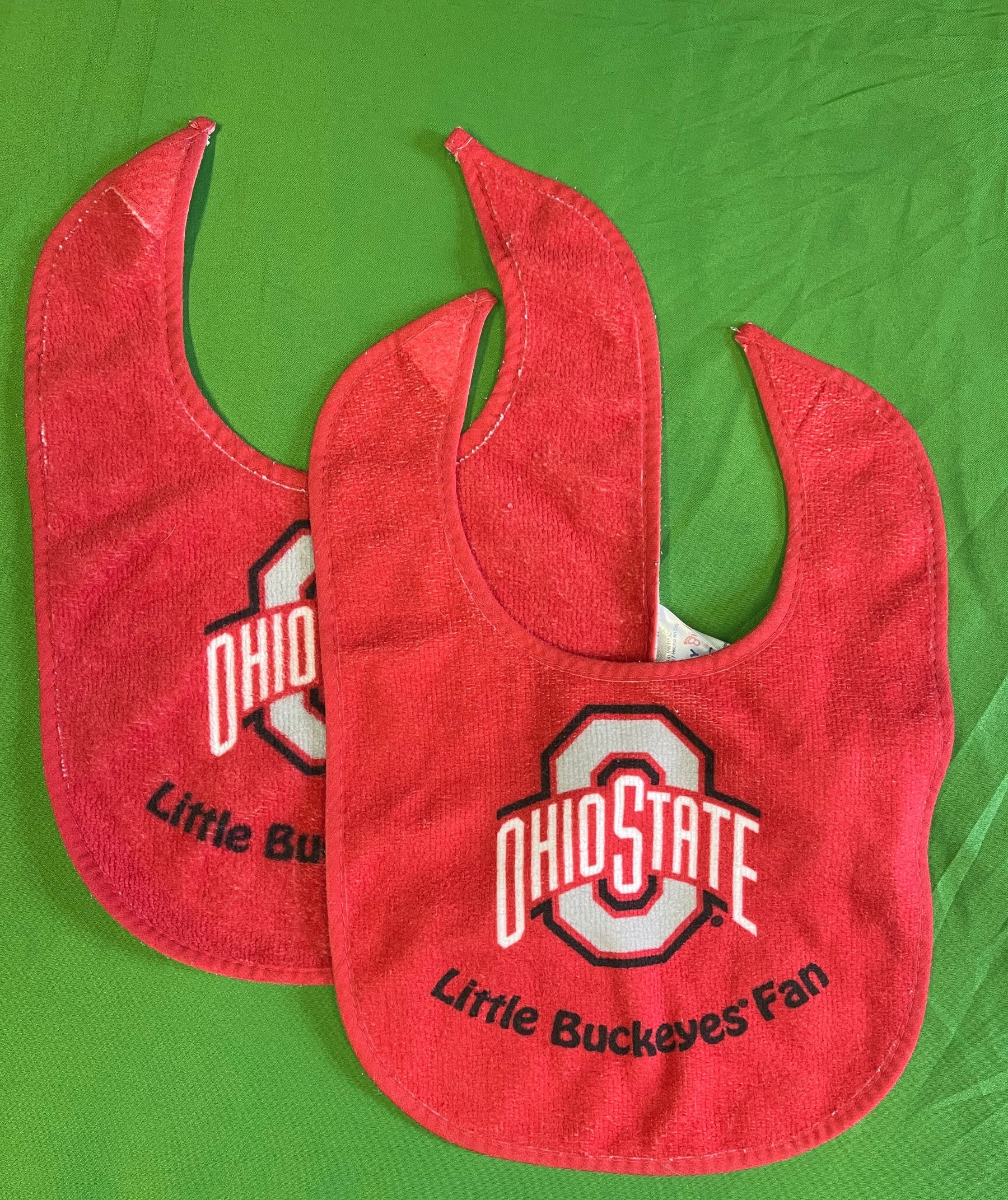 NCAA Ohio State Buckeyes Set of 2 Terrycloth Bibs Infant Baby OSFM