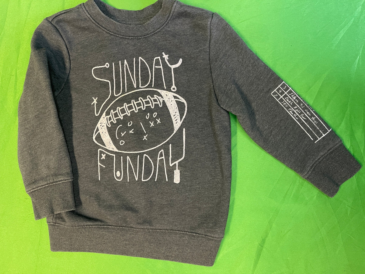 American Football Grey "Sunday Funday" Pullover Sweatshirt Toddler 3T