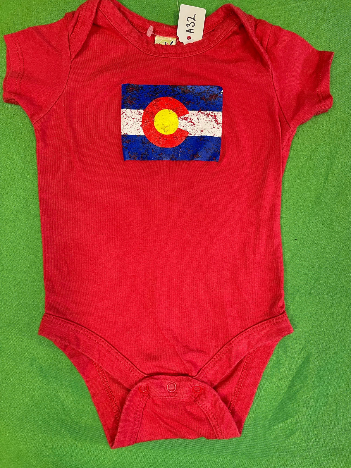 Colorado State Flag Red 100% Cotton Bodysuit/Vest Infant Baby 12 Months