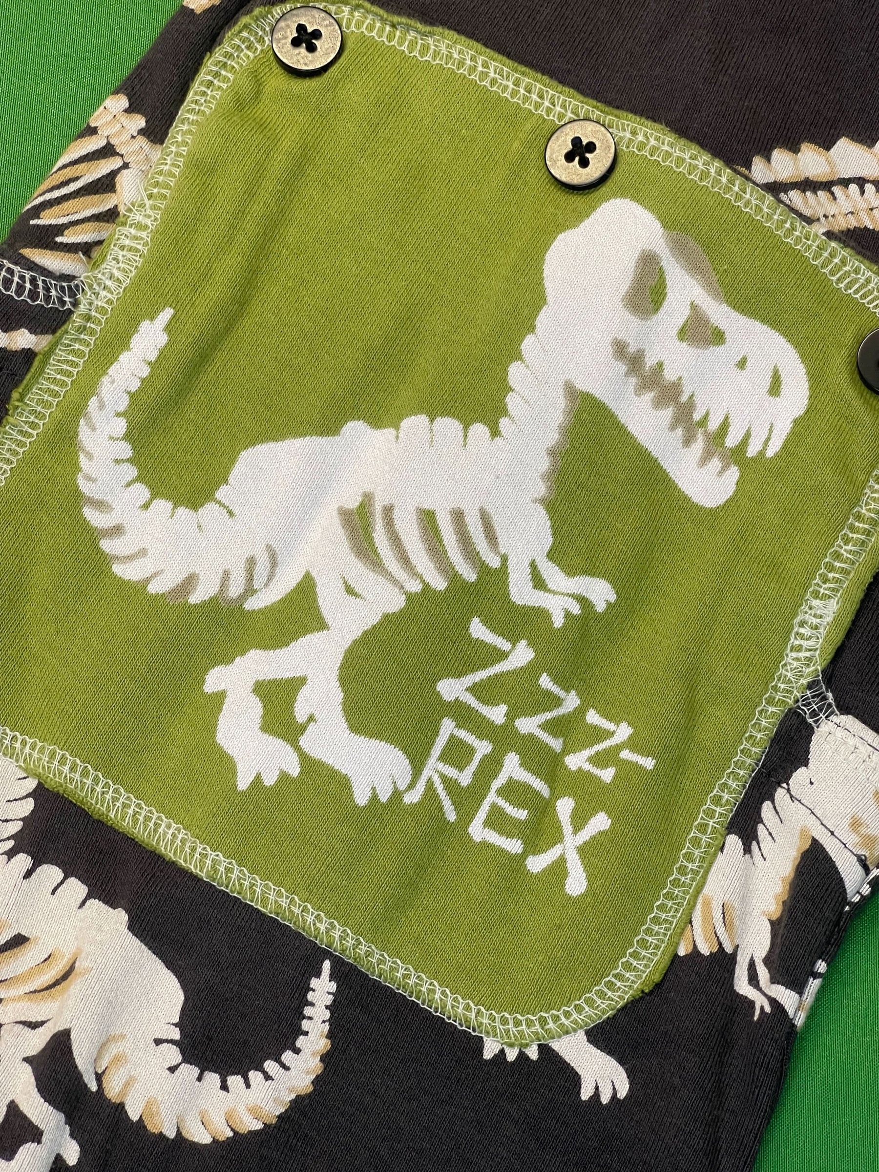Dinosaur Fossil 100% Cotton Button-Up L/S Romper Toddler 2T