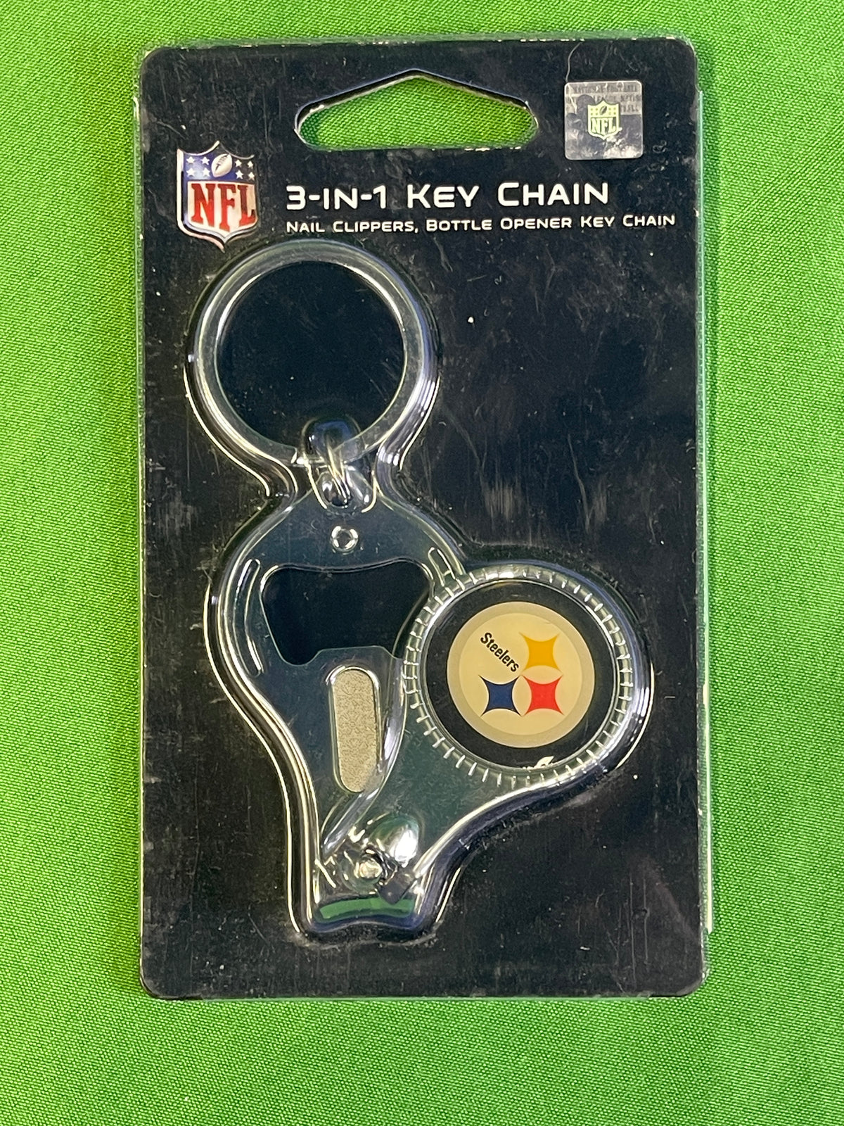 NFL Pittsburgh Steelers 3-in-1 Keychain Opener Nail Clippers NWT