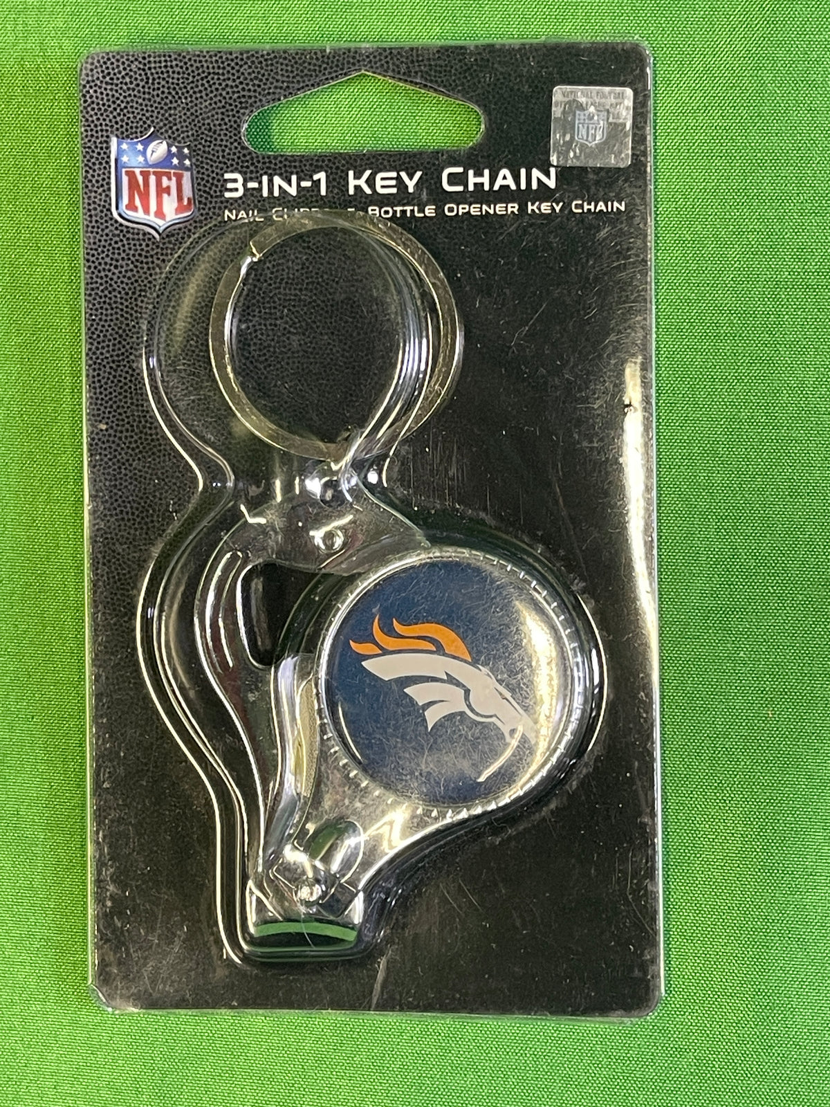 NFL Denver Broncos 3-in-1 Keychain Opener Nail Clippers NWT