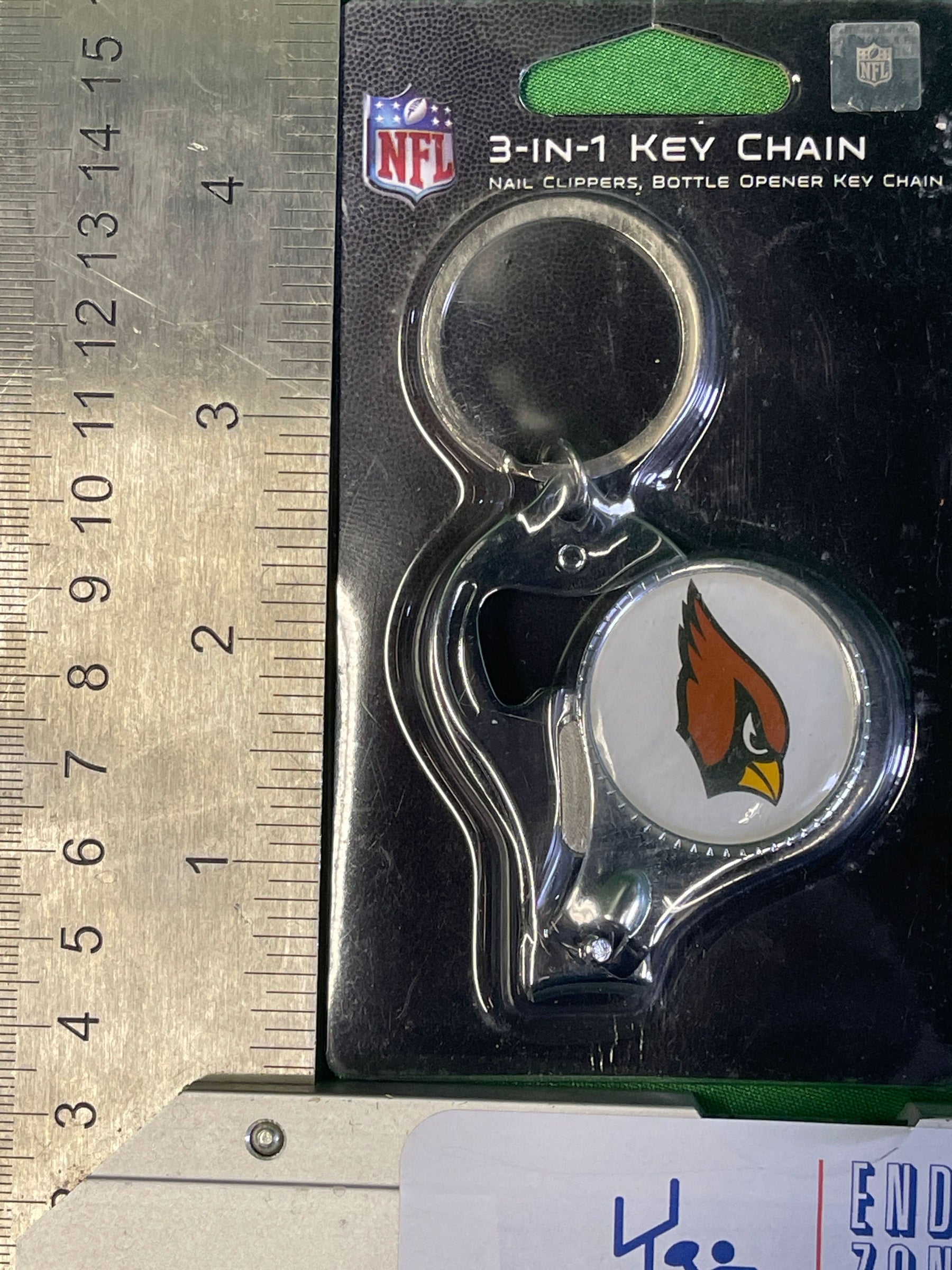 NFL Arizona Cardinals 3-in-1 Keychain Opener Nail Clippers NWT
