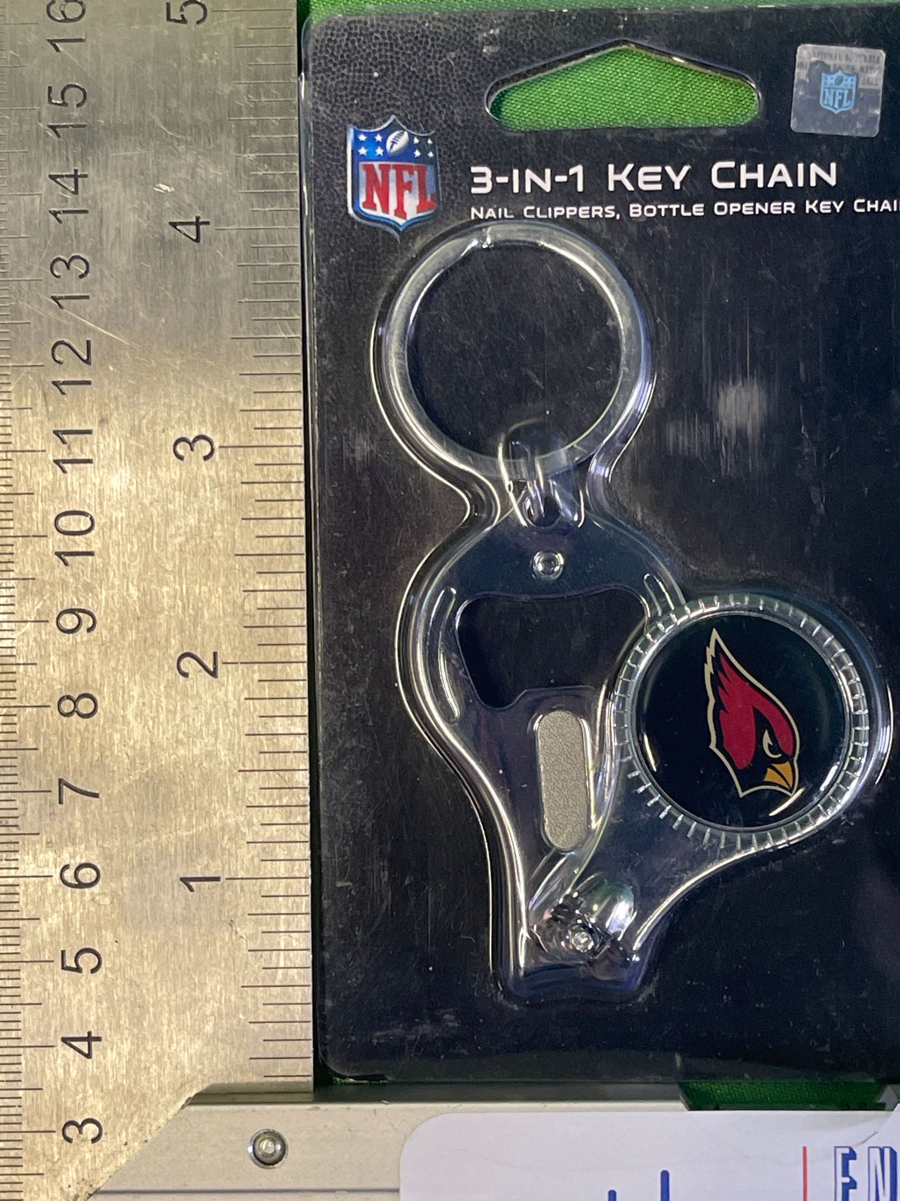NFL Arizona Cardinals 3-in-1 Keychain Opener Nail Clippers NWT