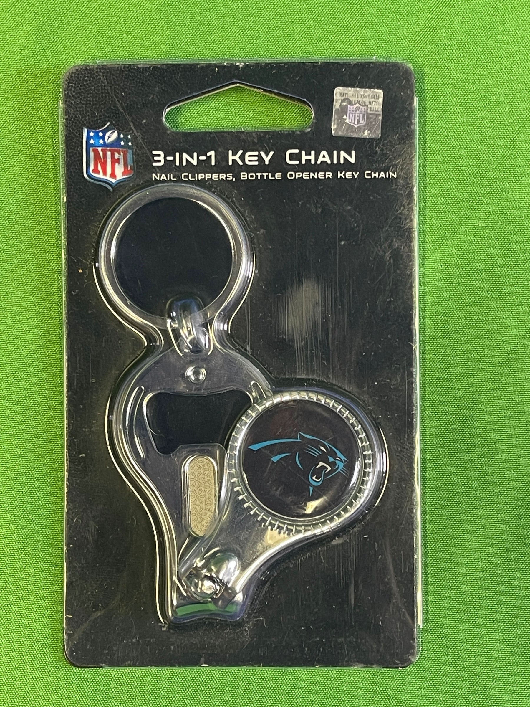 NFL Carolina Panthers 3-in-1 Keychain Opener Nail Clippers NWT