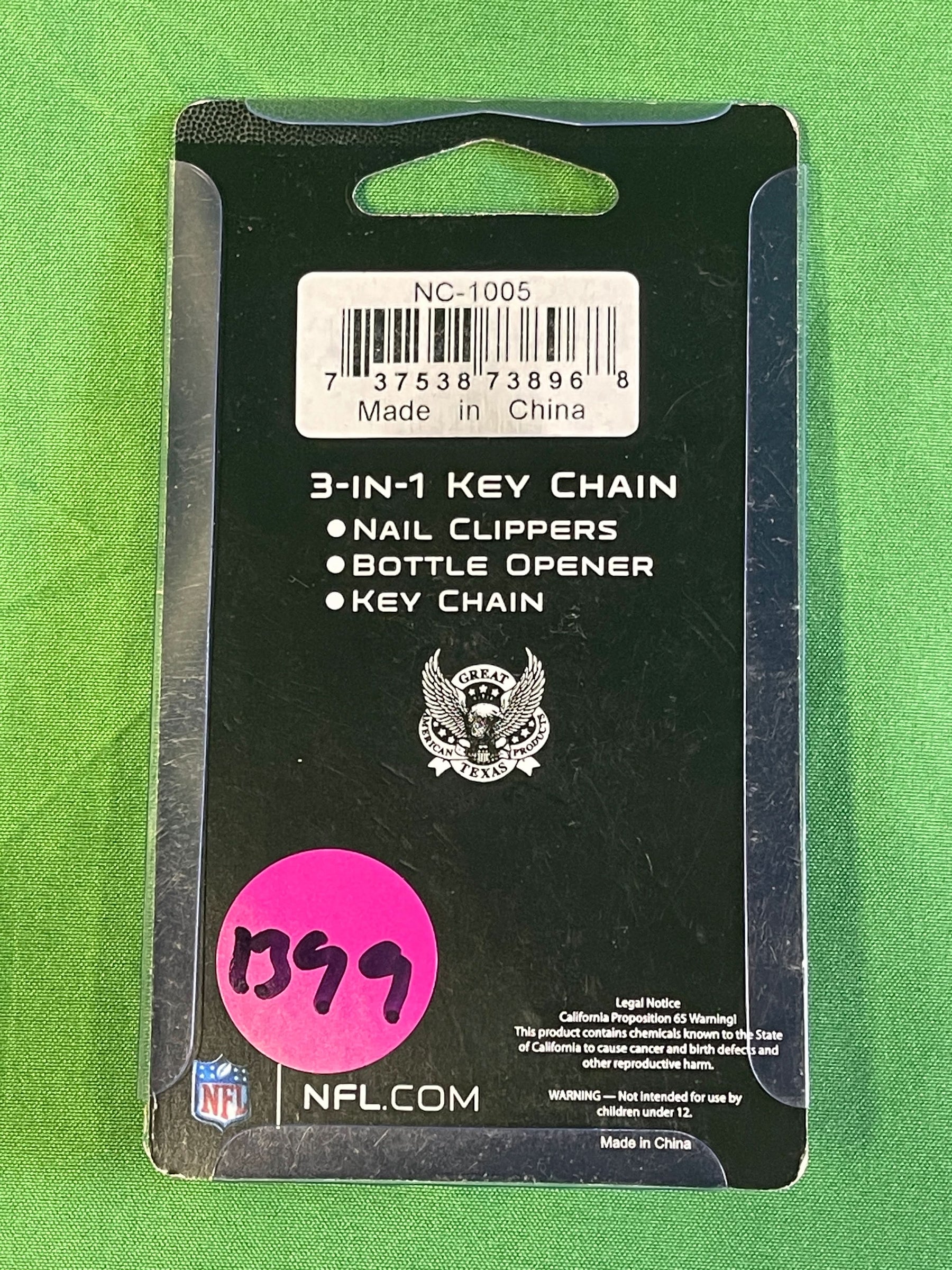 NFL Carolina Panthers 3-in-1 Keychain Opener Nail Clippers NWT