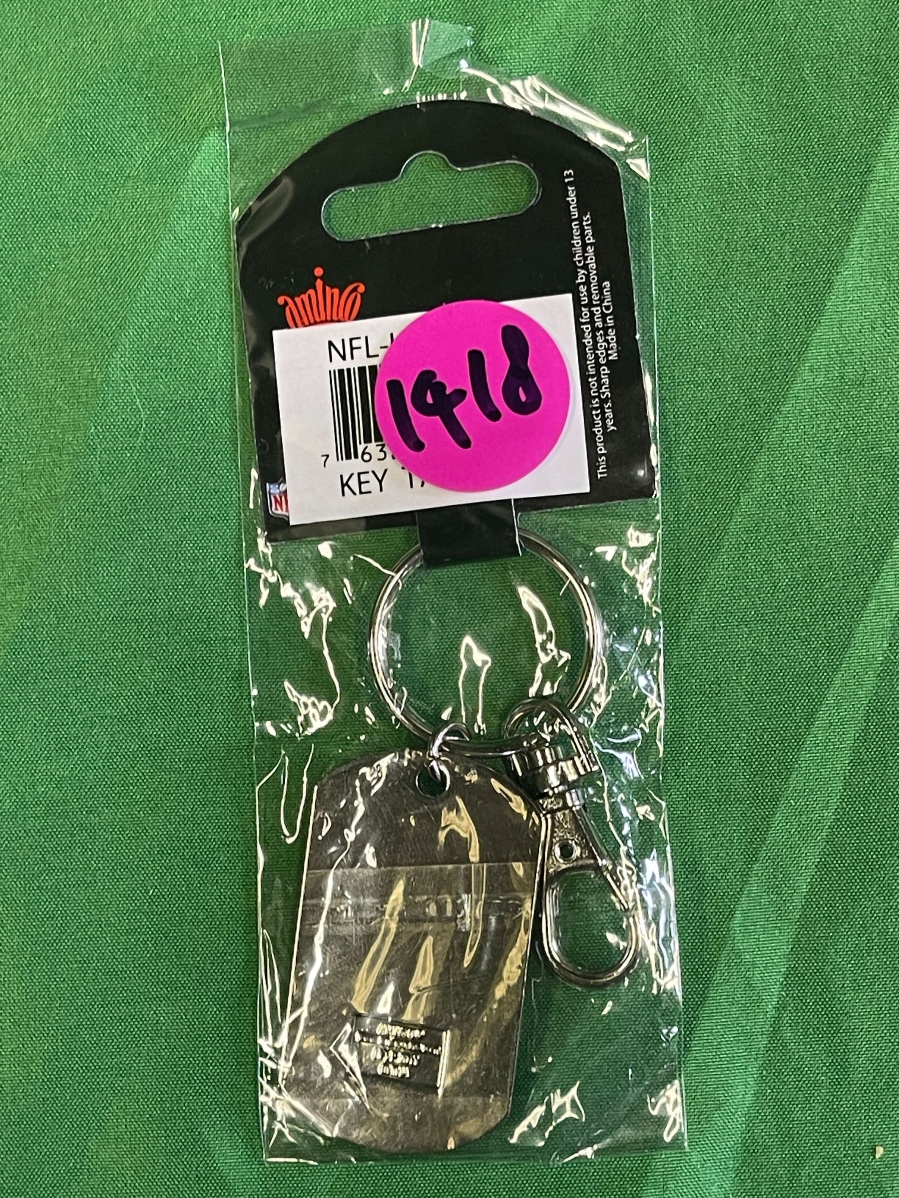 NFL New York Giants Glitter Sparkly Keychain Key Ring w/Clip NWT