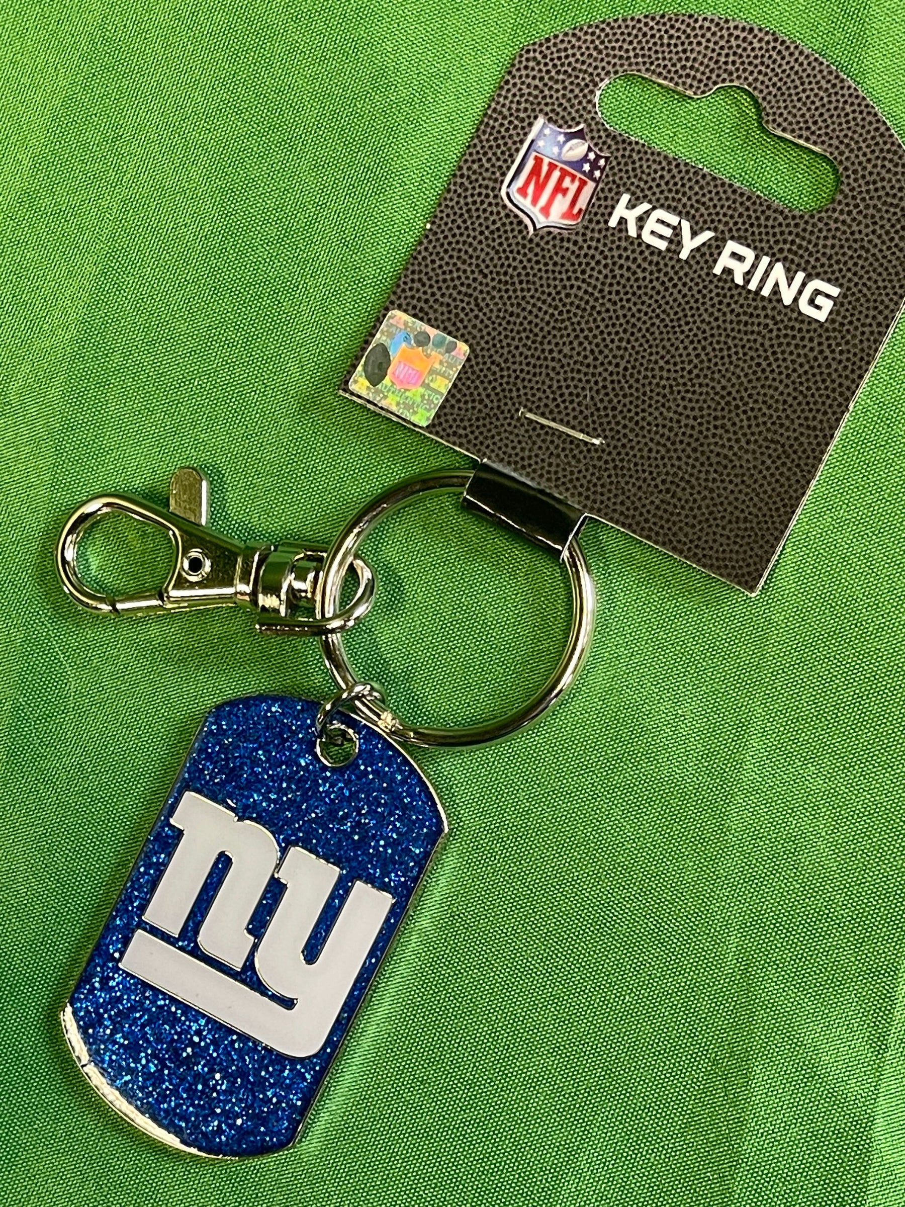 NFL New York Giants Glitter Sparkly Keychain Key Ring w/Clip NWT
