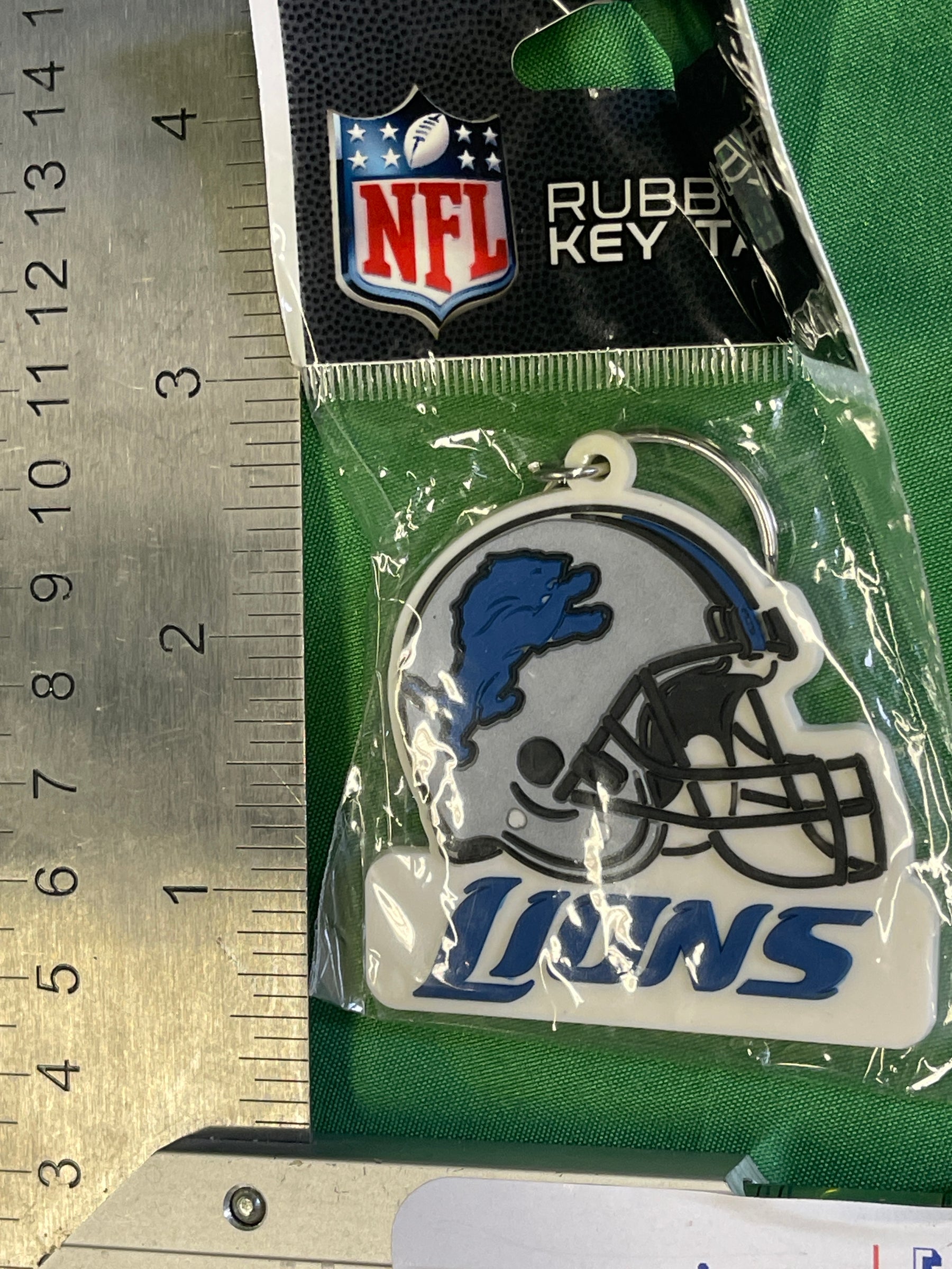 NFL Detroit Lions Rubber Key Ring Keychain NWT