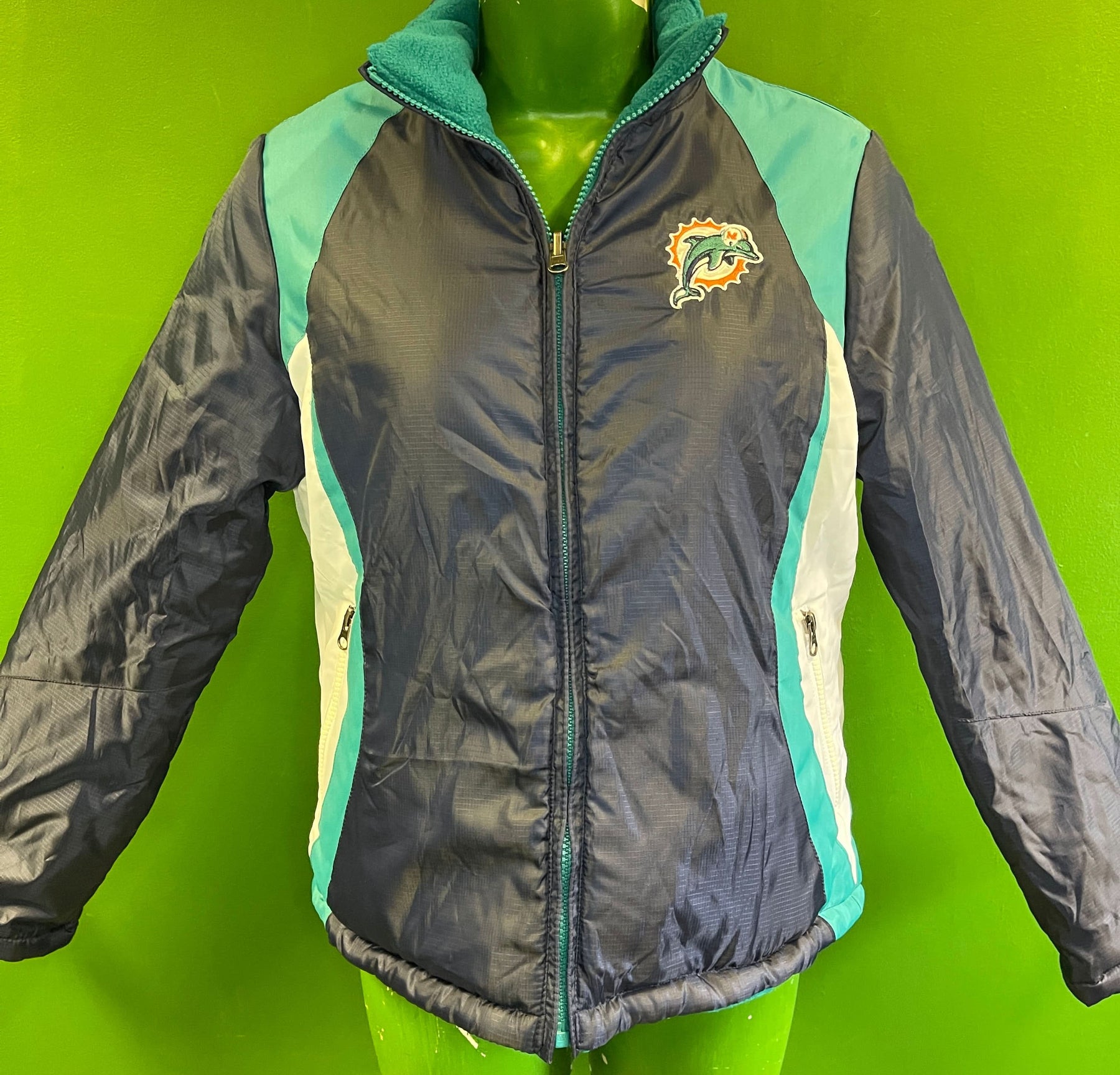NFL Miami Dolphins GIII Reversible Water Resistant/Fleece Coat Women's Small