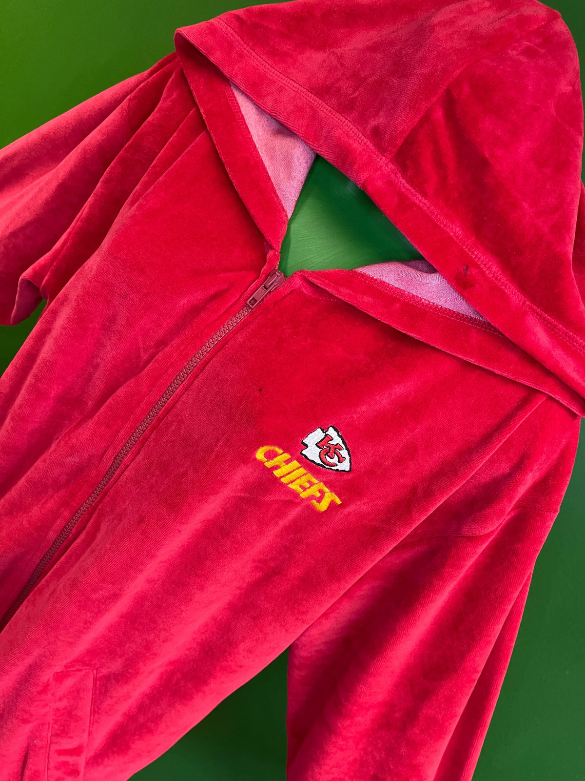 NFL Kansas City Chiefs Vintage Velvet Full-Zip Hoodie Women's Large NWT